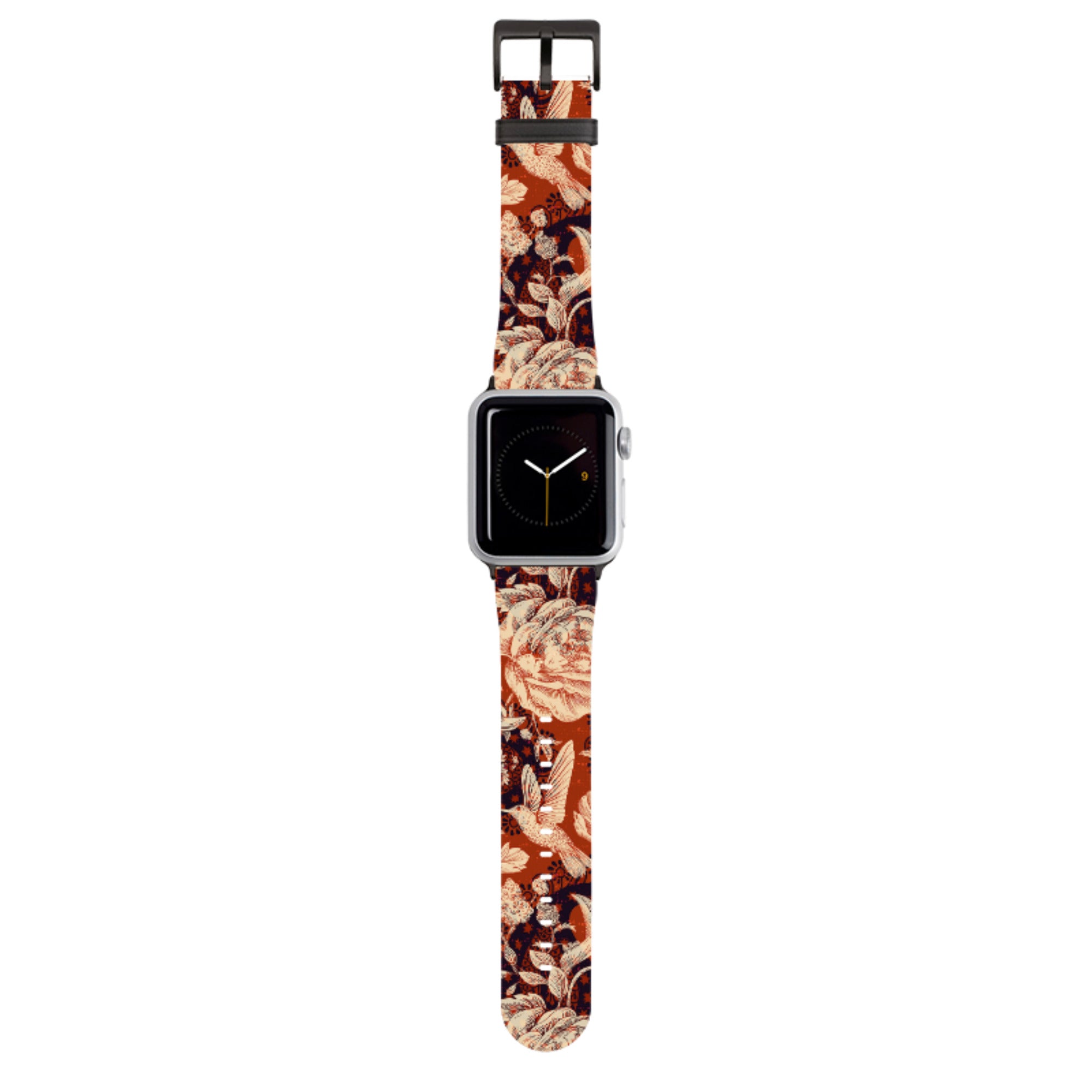 Brown Peonies Apple Watch Strap