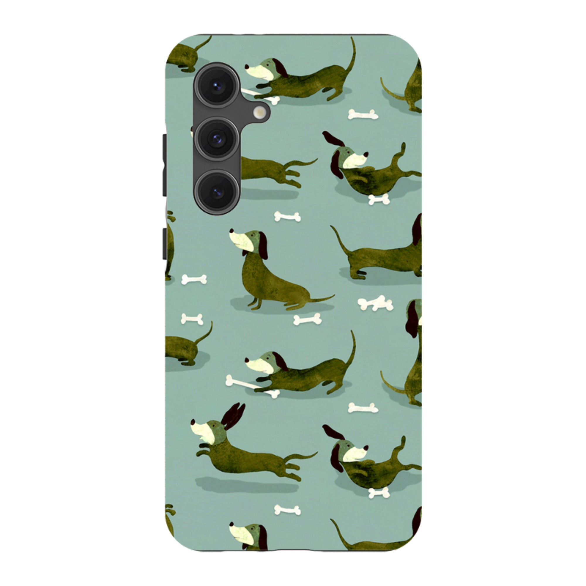 Samsung Tough Case - Dash Dogs Green By Katherine Quinn