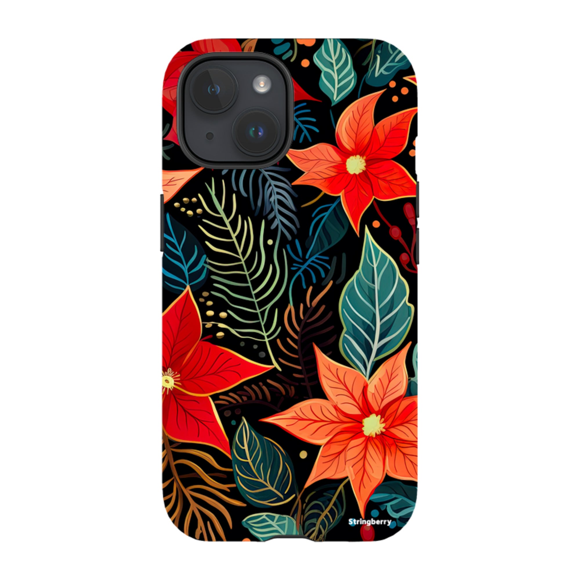 iPhone MagSafe Tough Case - Red Winter Floral