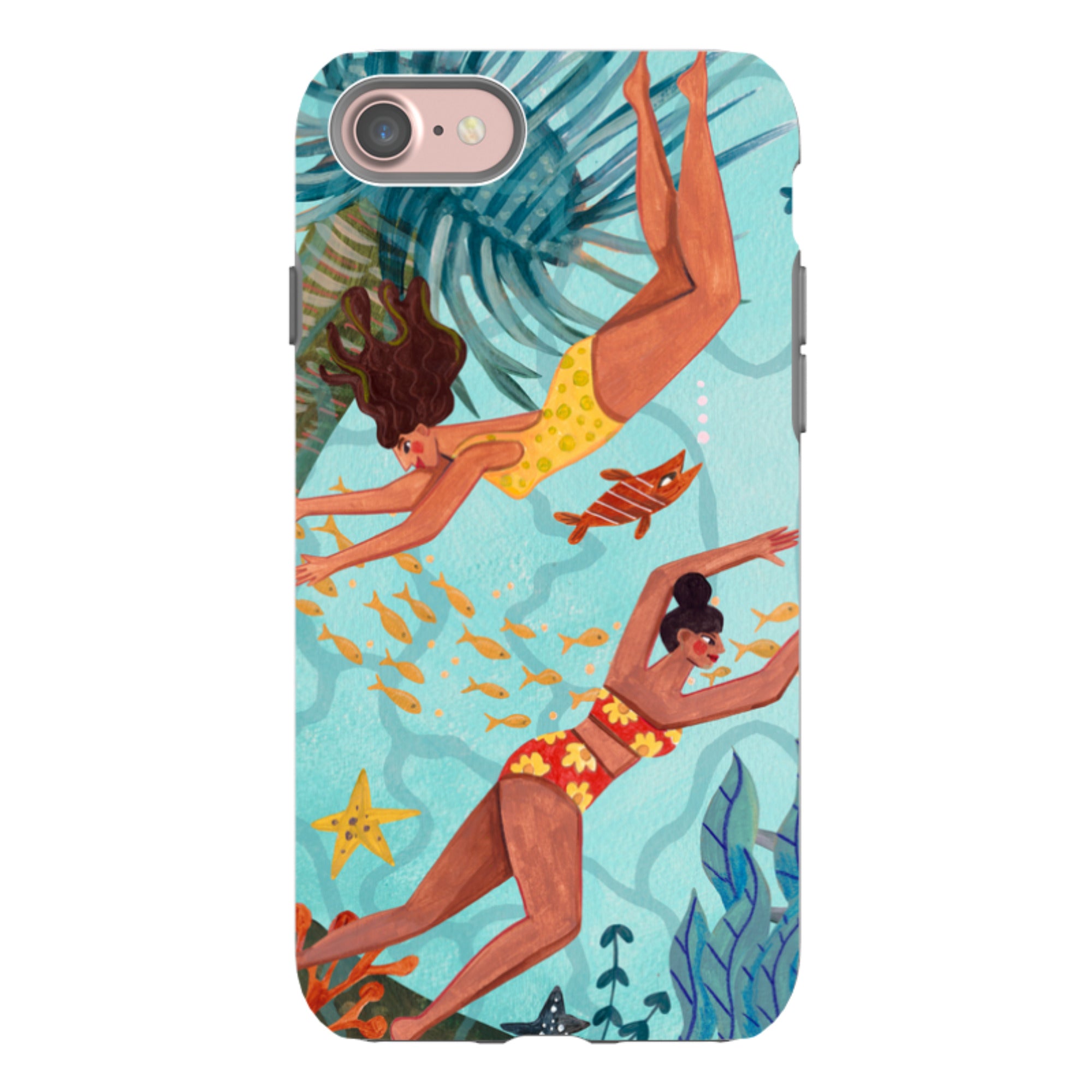 iPhone Tough Case - Swimming By Caroline Bonne Muller