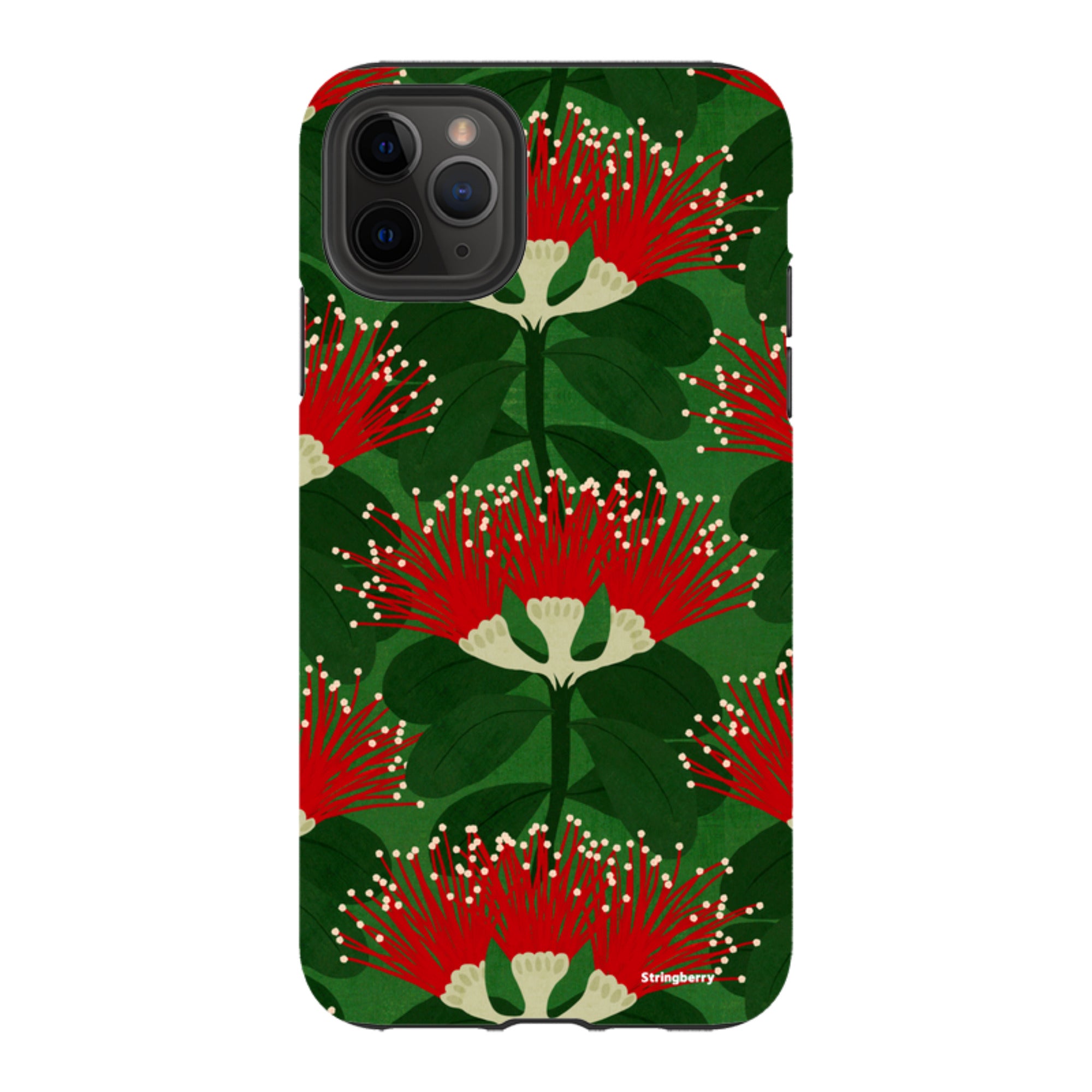 iPhone Tough Case - Pohutukawa Green And Red By Katherine Quinn
