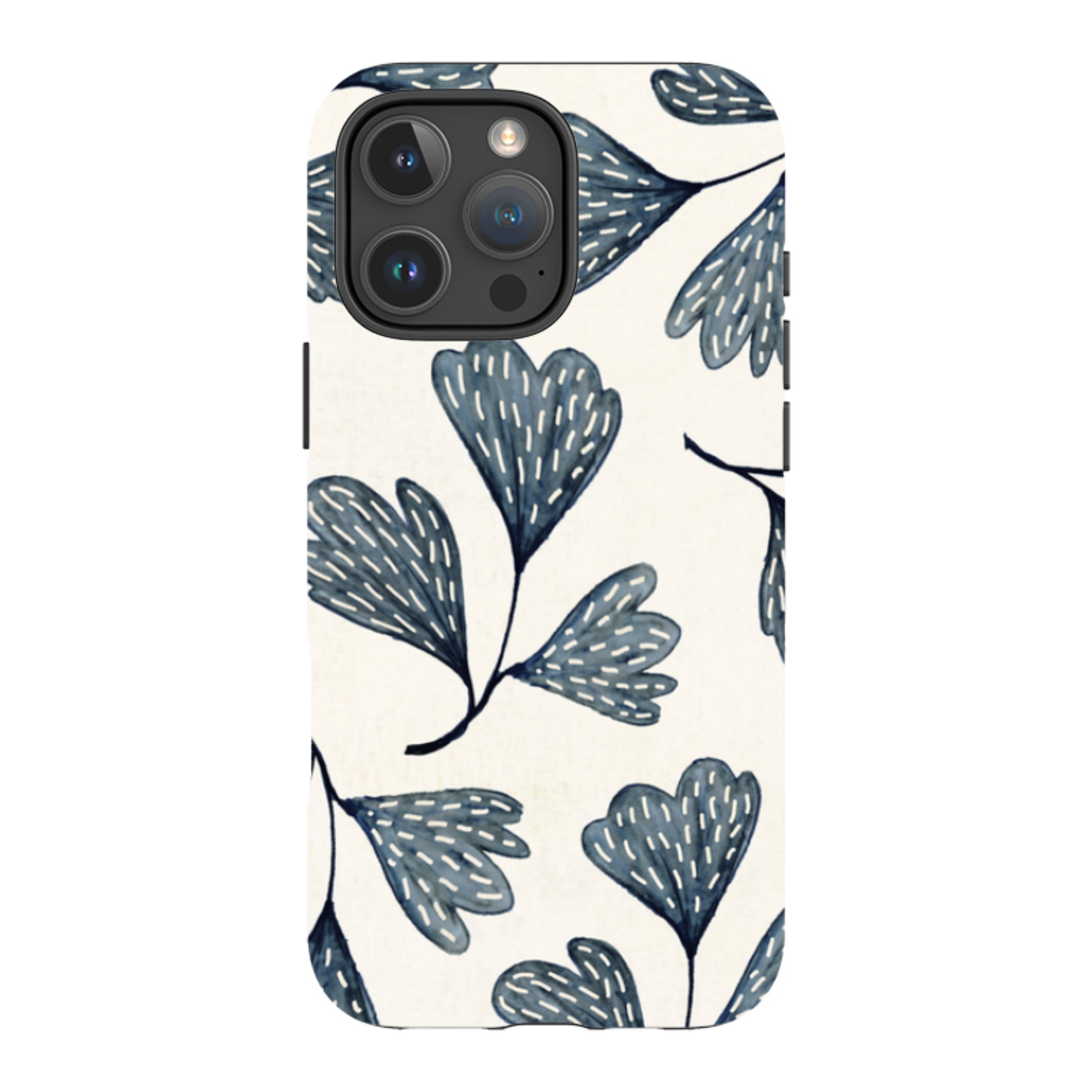 iPhone Tough Case - Indigo Leaves By Katherine Quinn