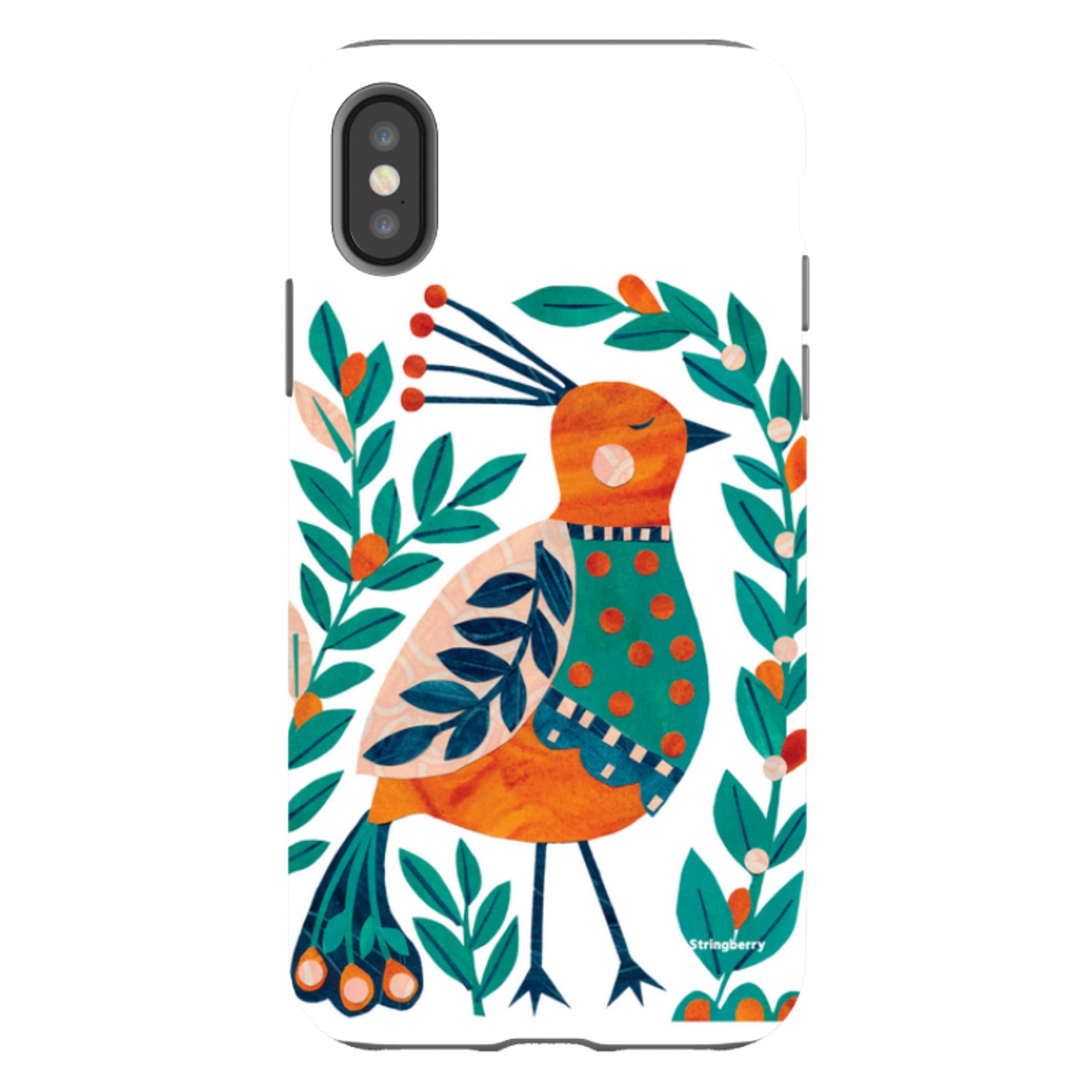 iPhone Tough Case - Folk Peacock By Tracey English