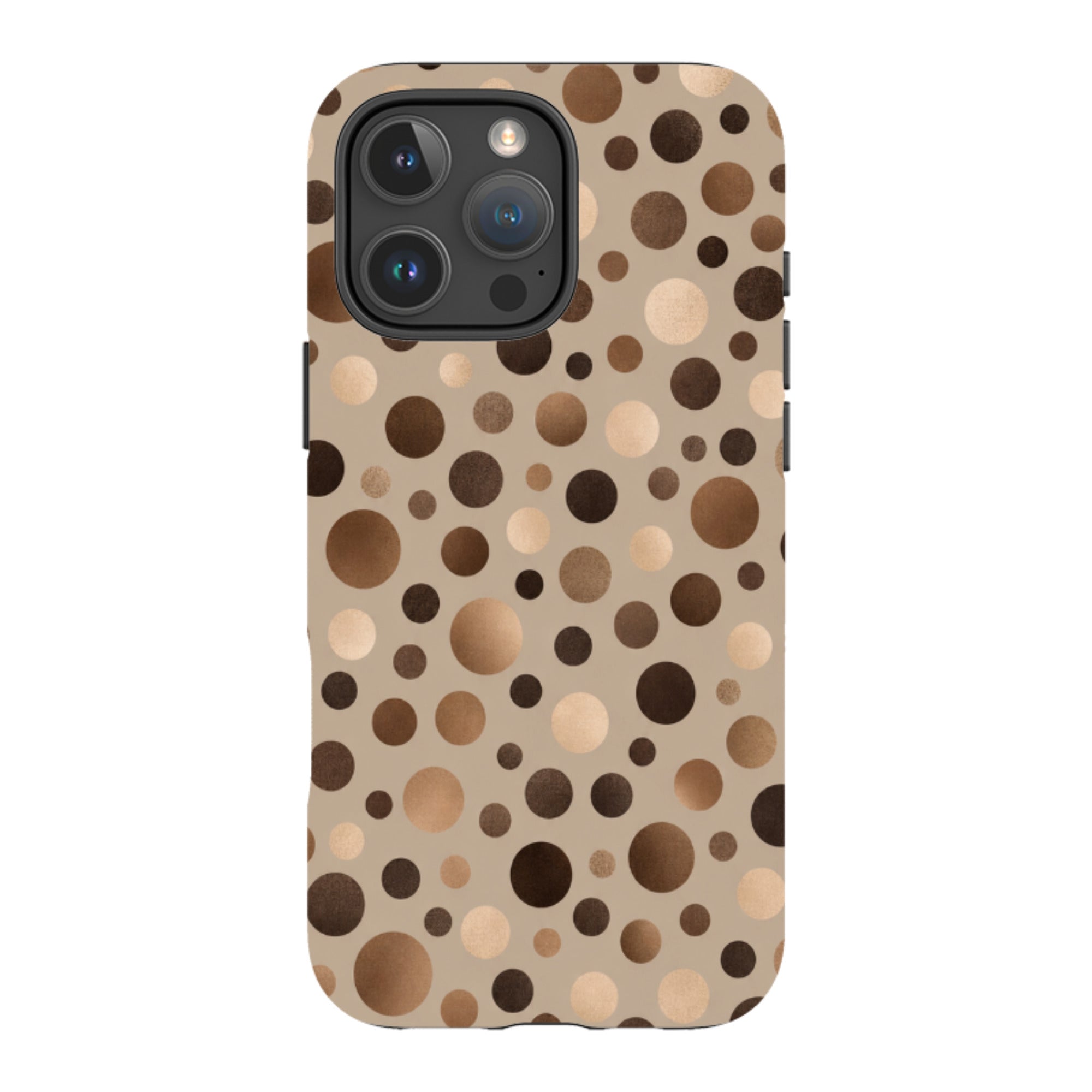iPhone Tough Case - Rose Gold Polka Dot