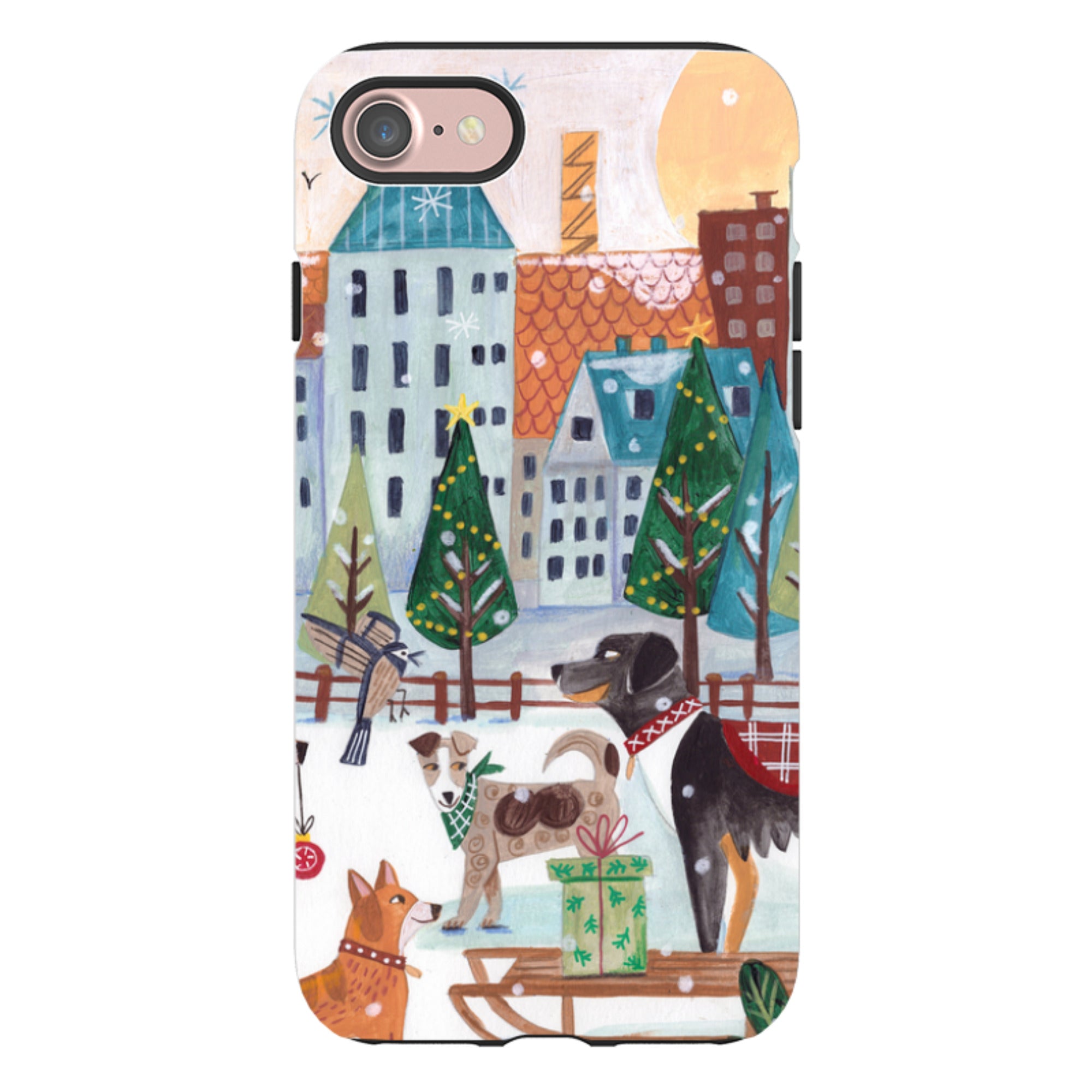 iPhone Tough Case - Christmas Dogs By Caroline Bonne Muller
