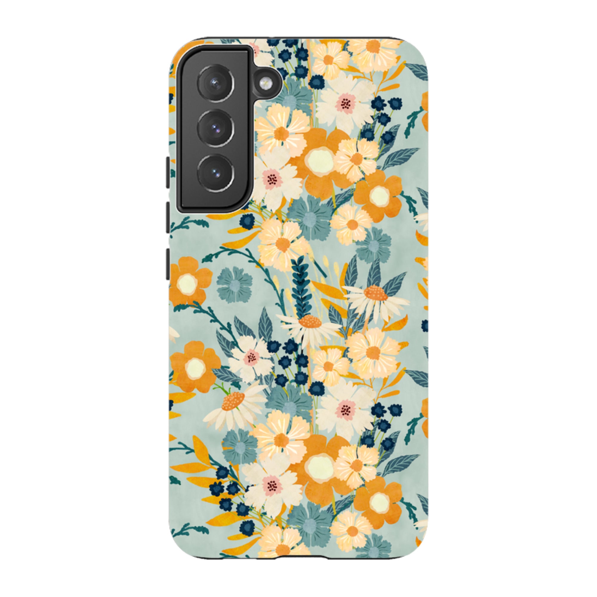 Samsung Tough Case - Yellow And Blue Floral By Katherine Quinn