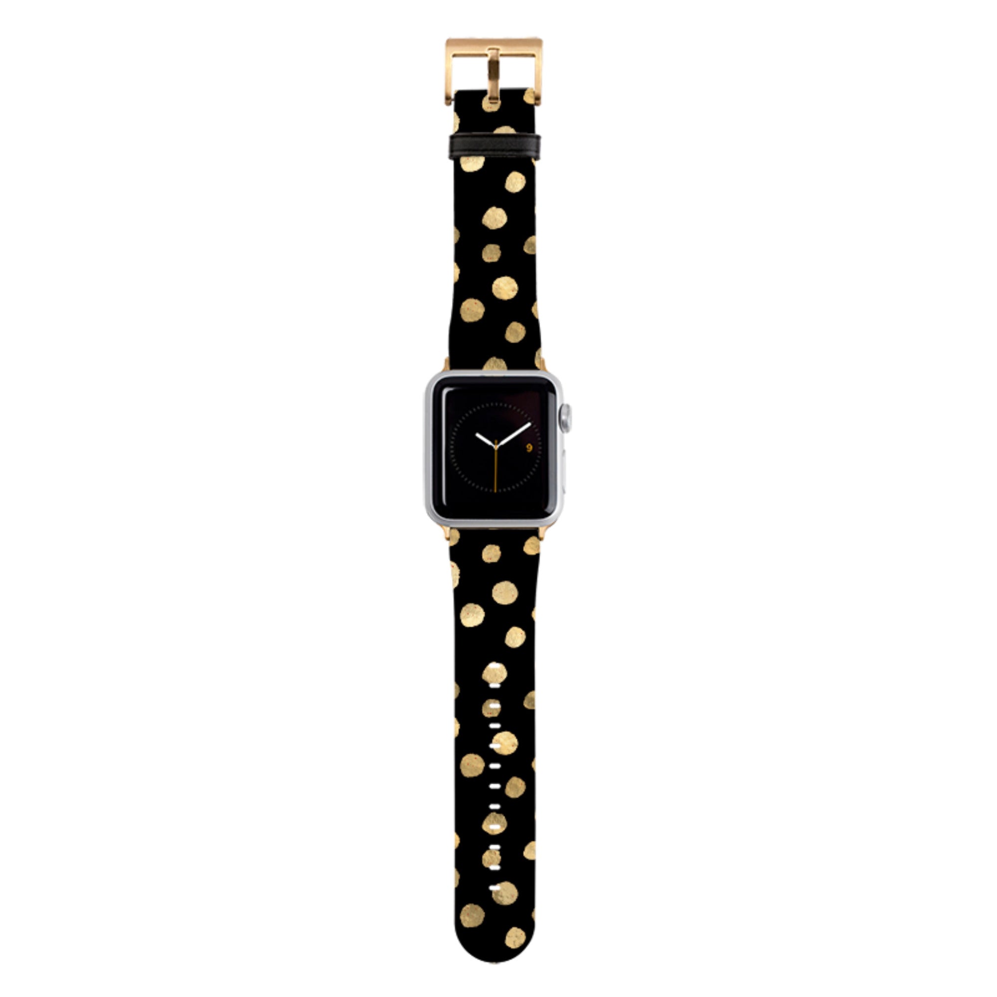 Black and Gold Dots Apple Watch Strap