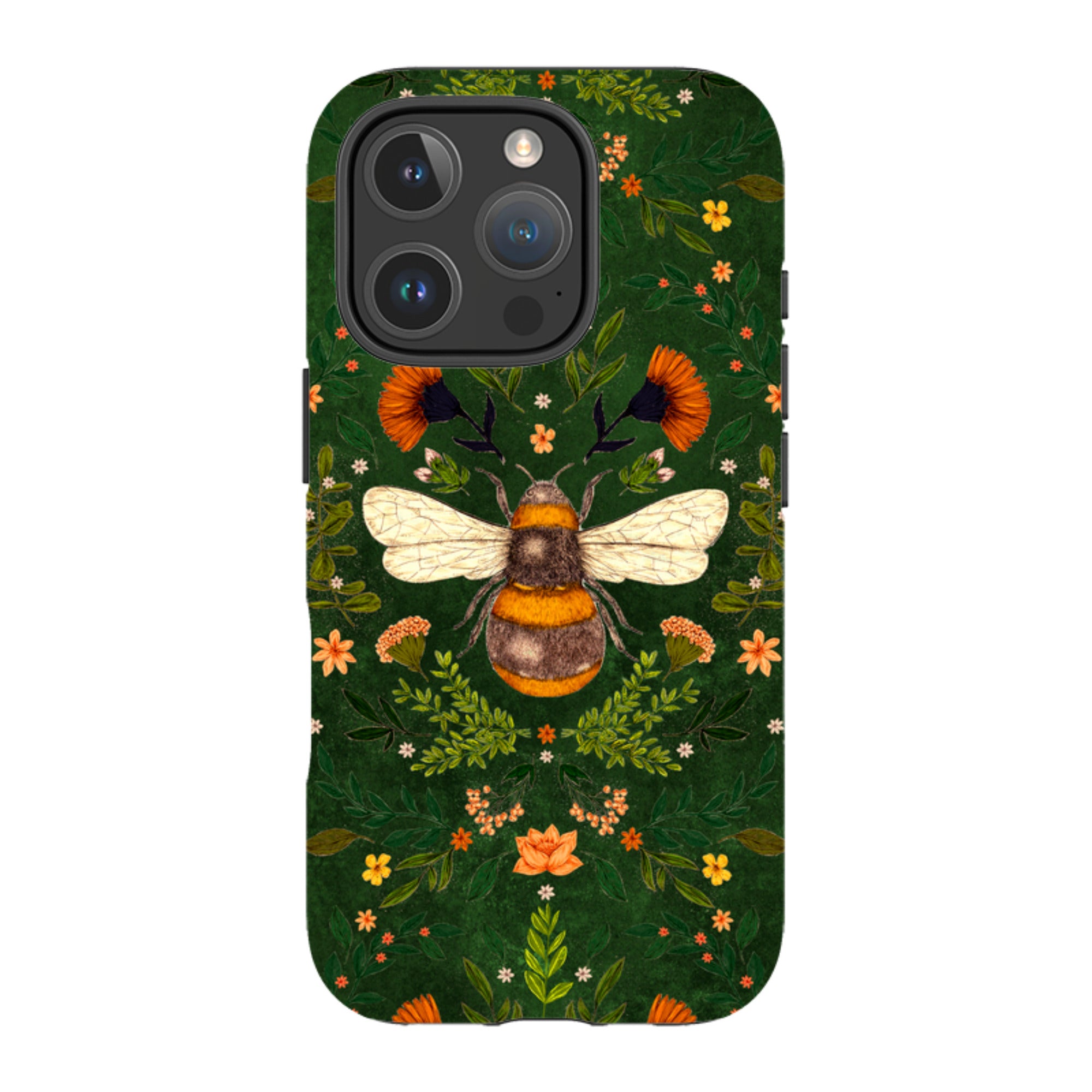iPhone Tough Case - Botanical Bee Green By Jade Mosinski