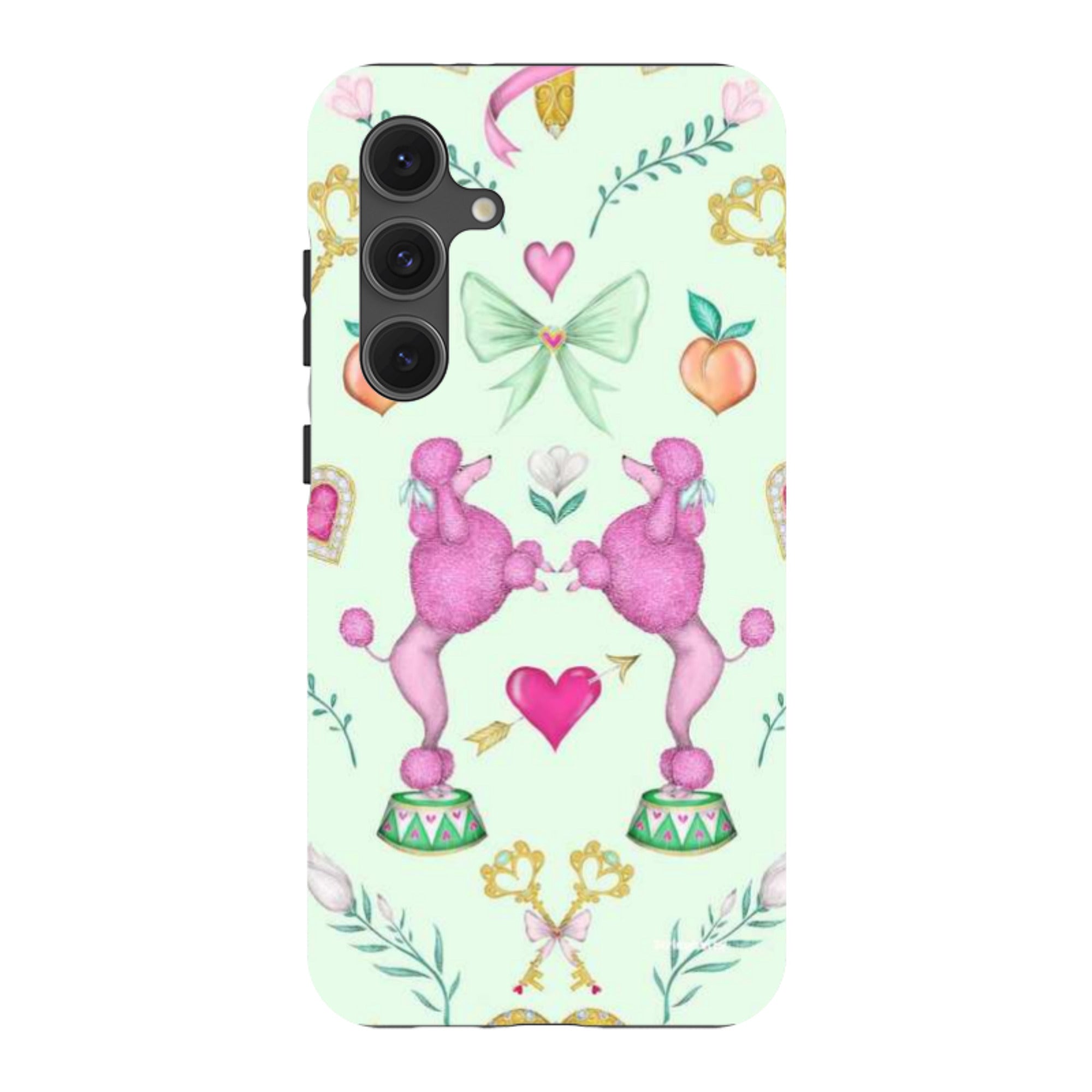 Samsung Tough Case - Pink Poodle Parlour Mint By Catherine Rowe