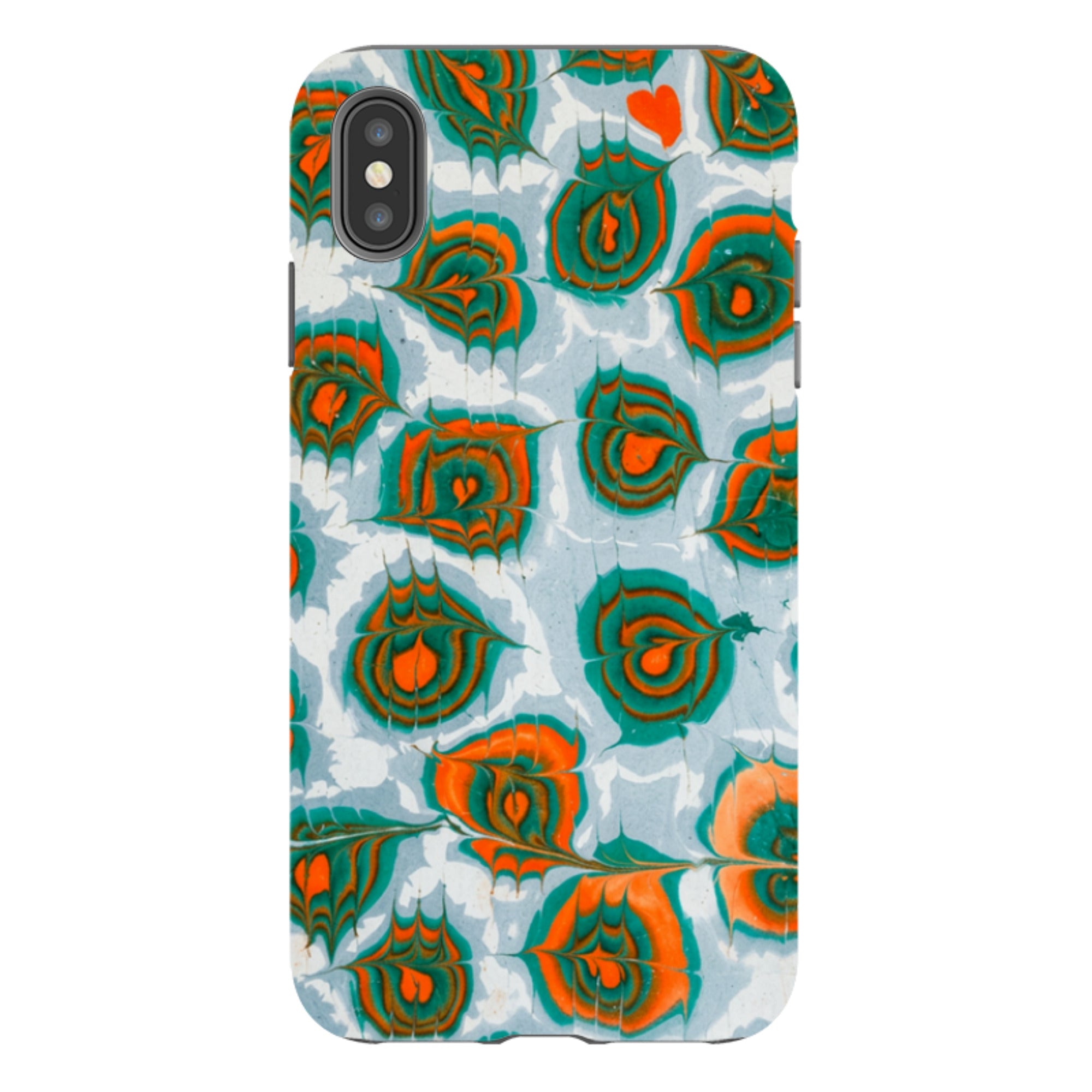 iPhone Tough Case - Teal & Orange Marble