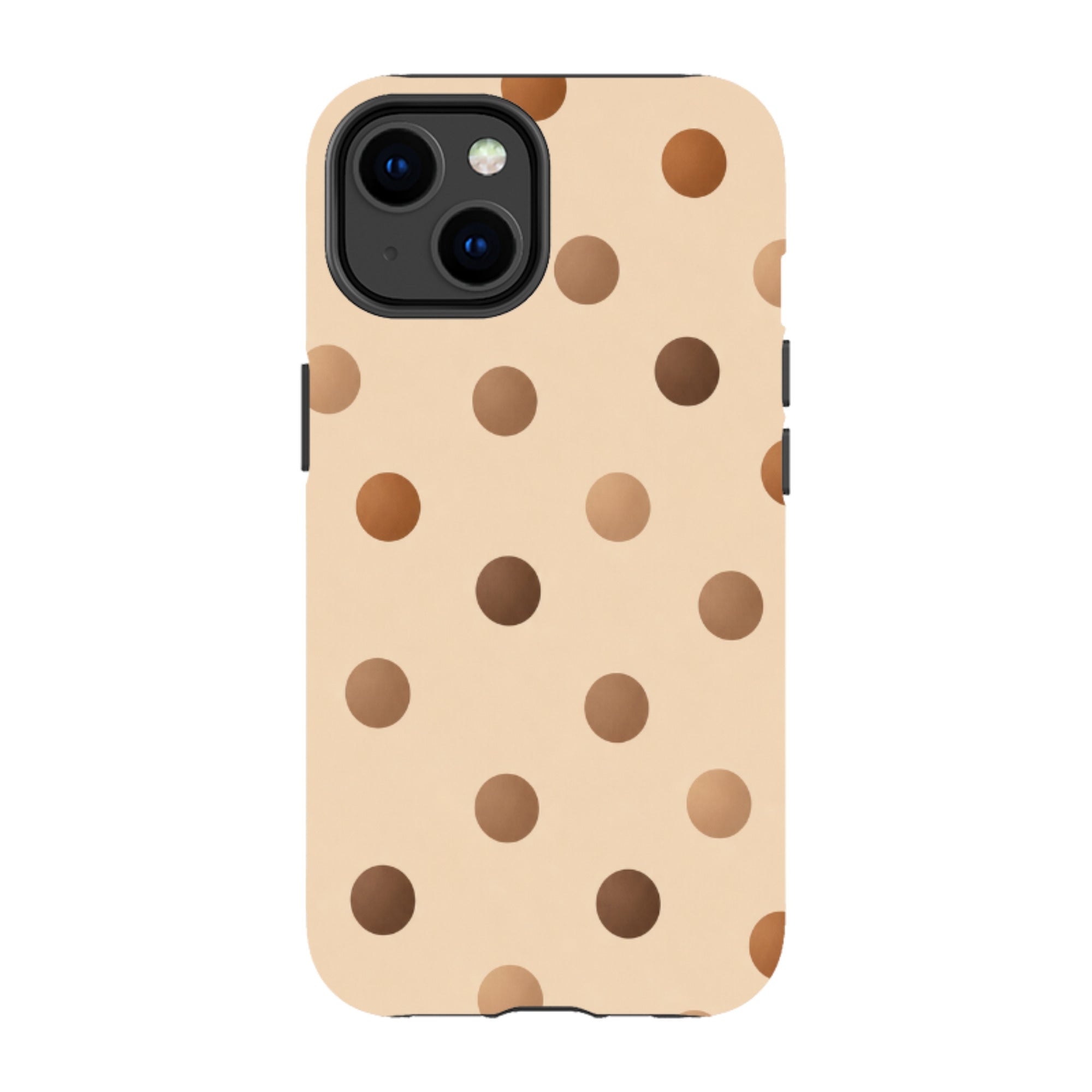 iPhone Tough Case - Brown Polka Dot