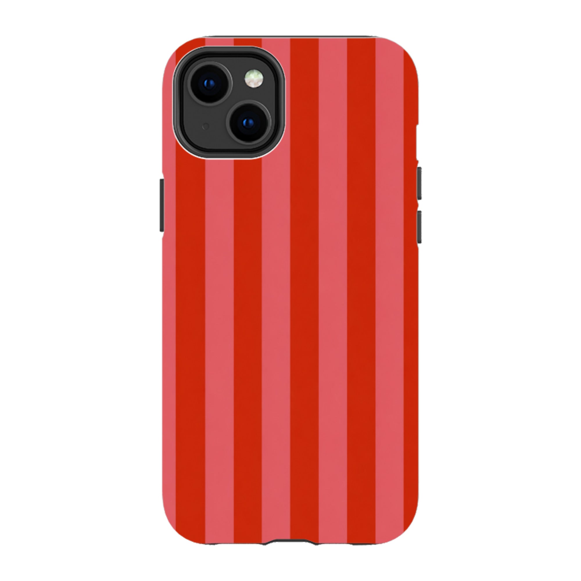 iPhone Tough Case - Cherry Red & Pink Stripe