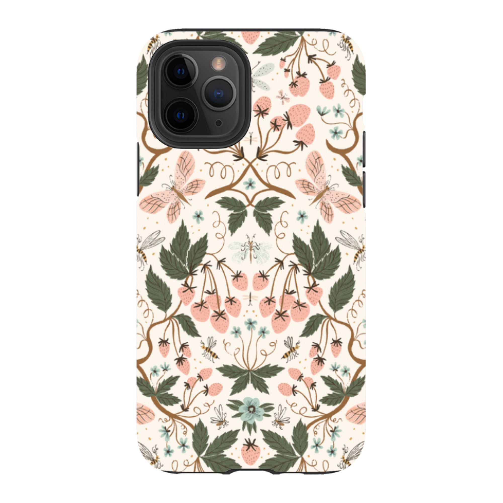 iPhone Tough Case - Bugs And Berries Pattern By Meghann Rader