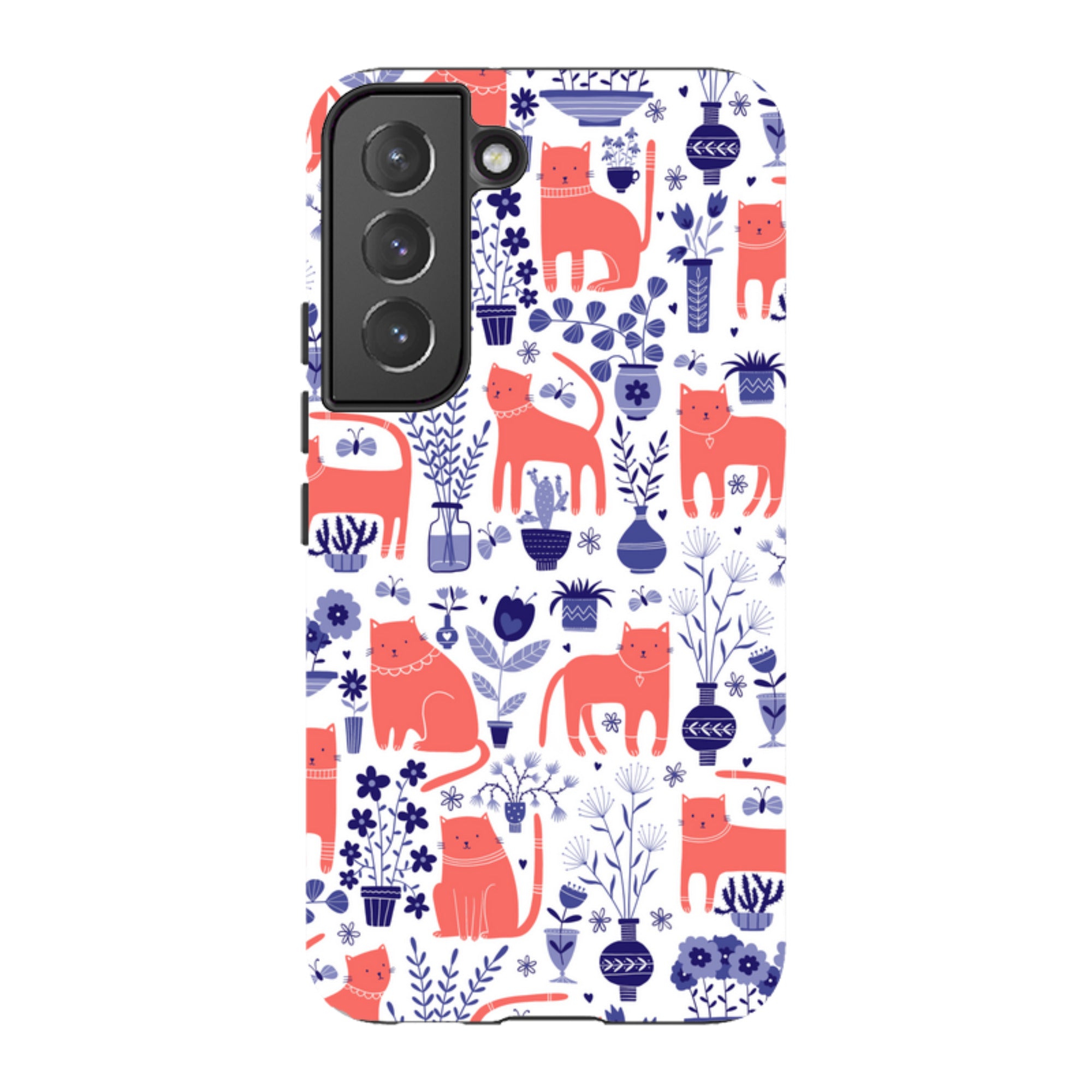 Samsung Tough Case - Coral Cats By Suzy Taylor