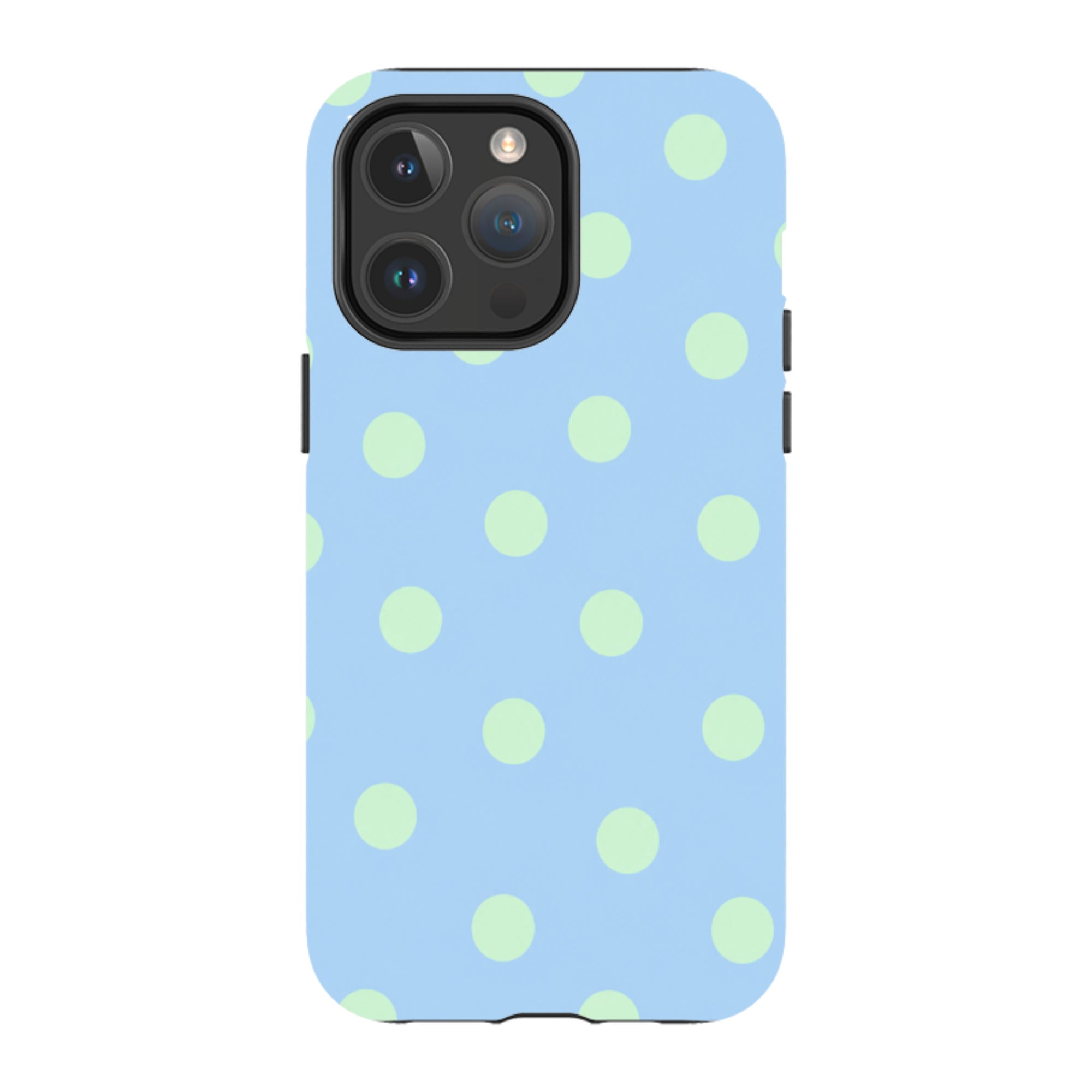 iPhone MagSafe Tough Case - Sky Blue & Mint Green Polka Dot