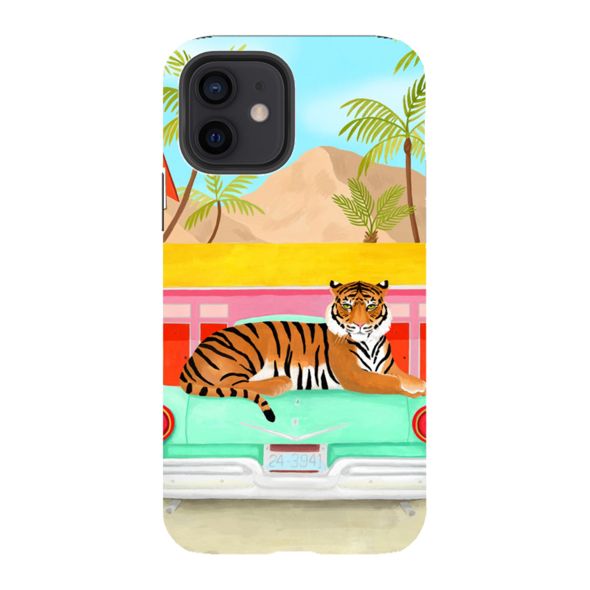 iPhone Tough Case - Palm Motel Tiger By Bex Parkin
