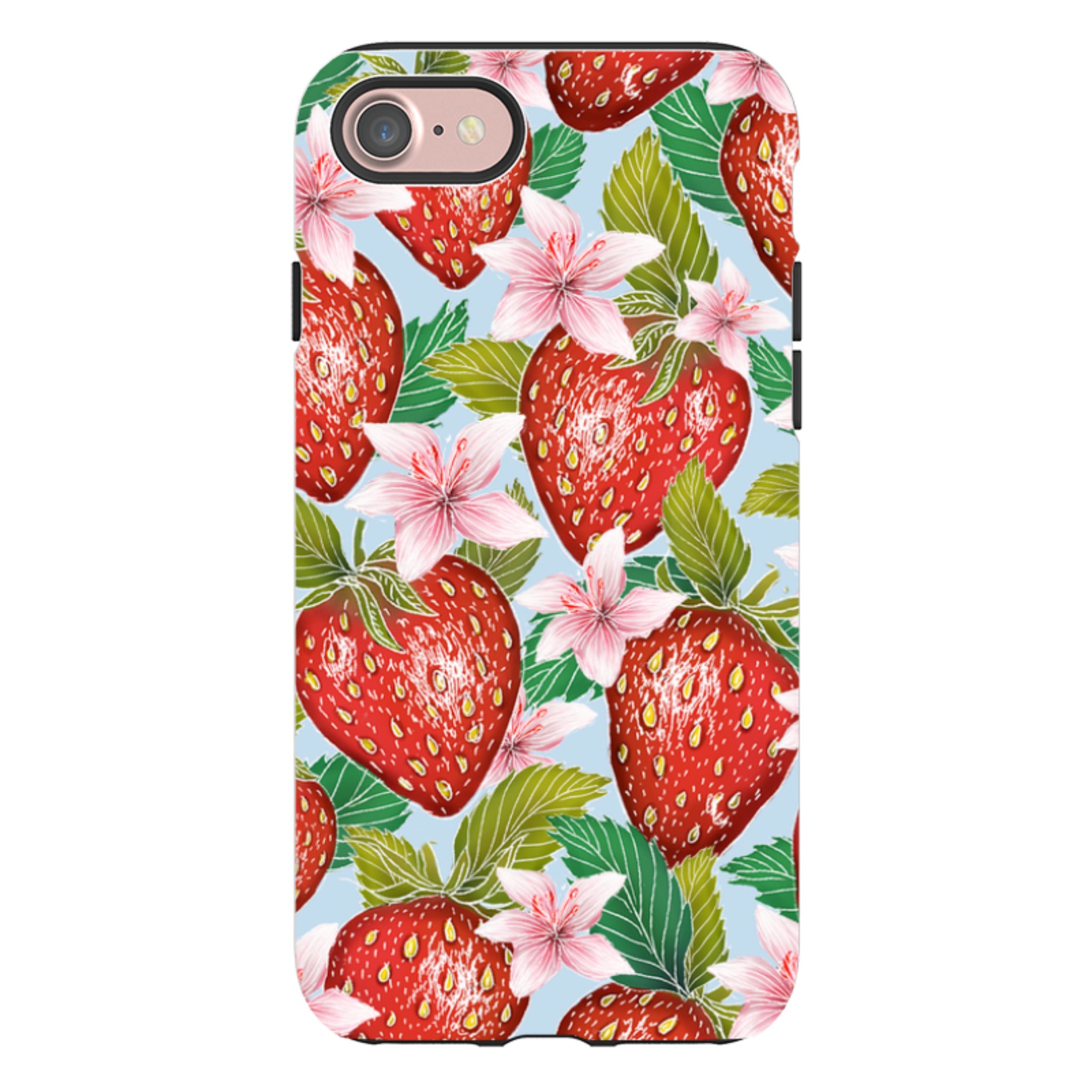 iPhone Tough Case - Blue Strawberries By Catherine Rowe