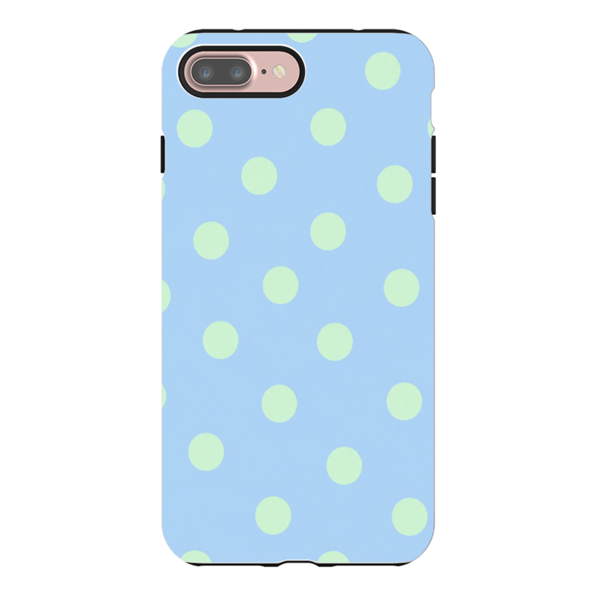iPhone Tough Case - Sky Blue & Mint Green Polka Dot