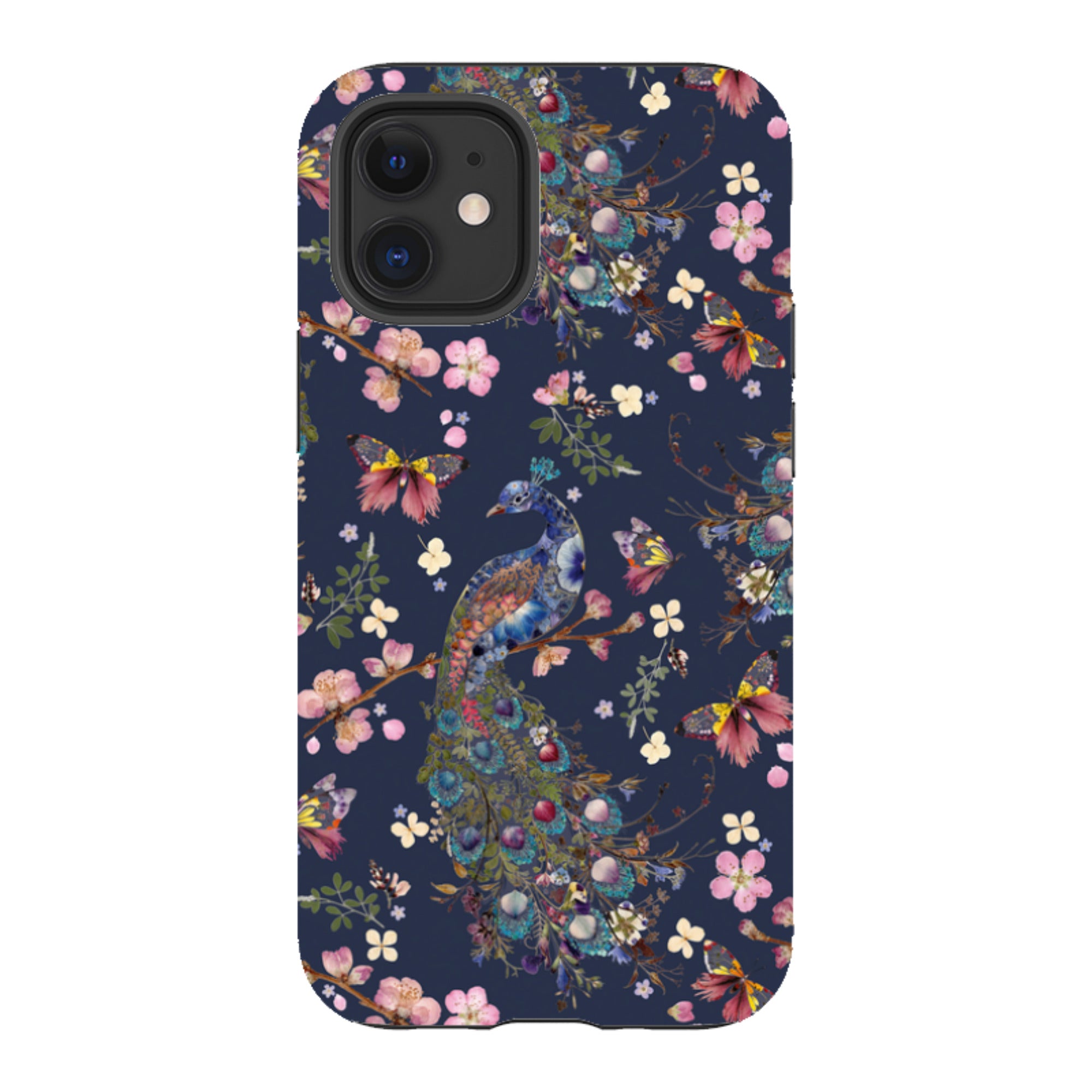 iPhone Tough Case - Peacock and Cherry Blossoms Iris By Helen Ahpornsiri