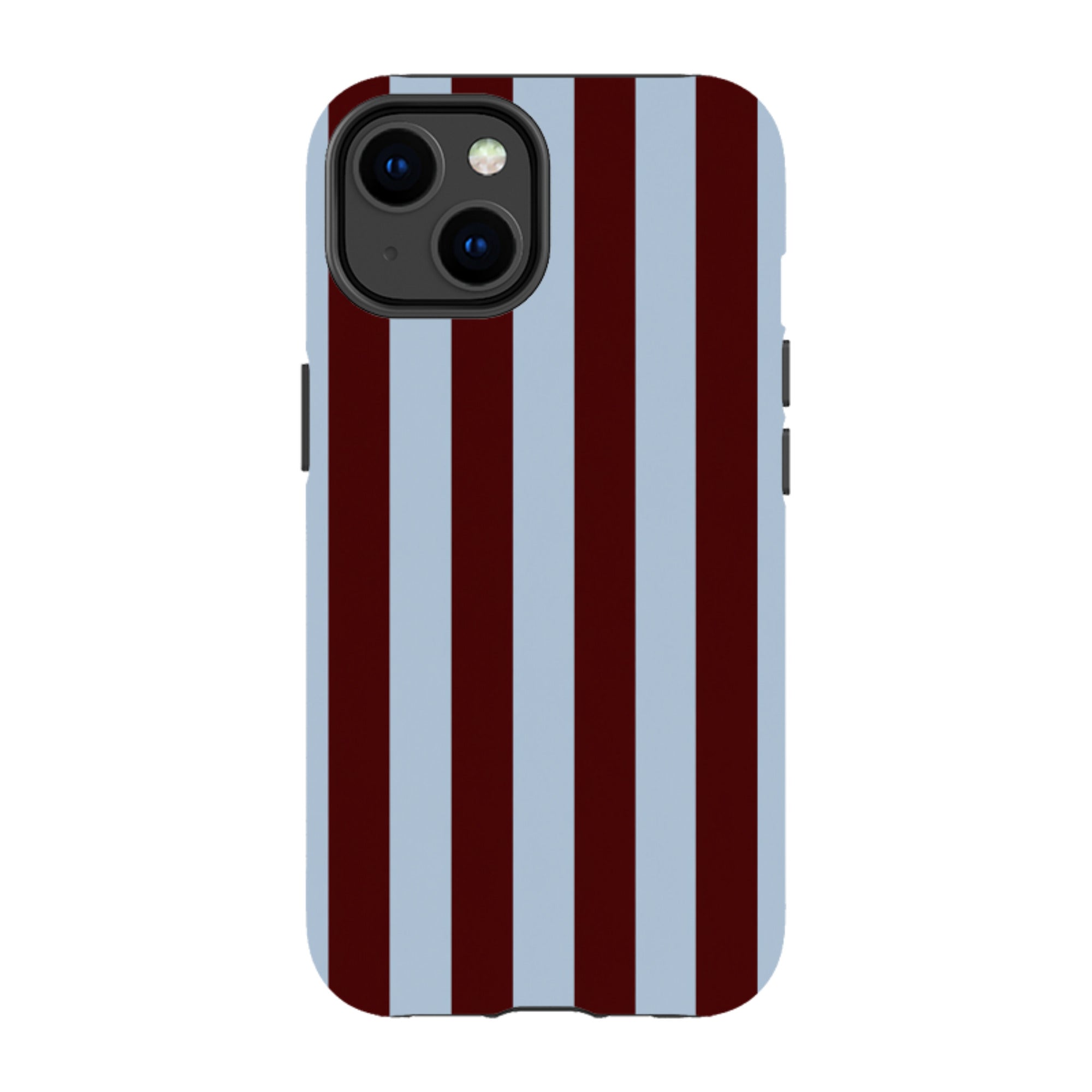 iPhone Tough Case - Claret & Sky Blue Stripe
