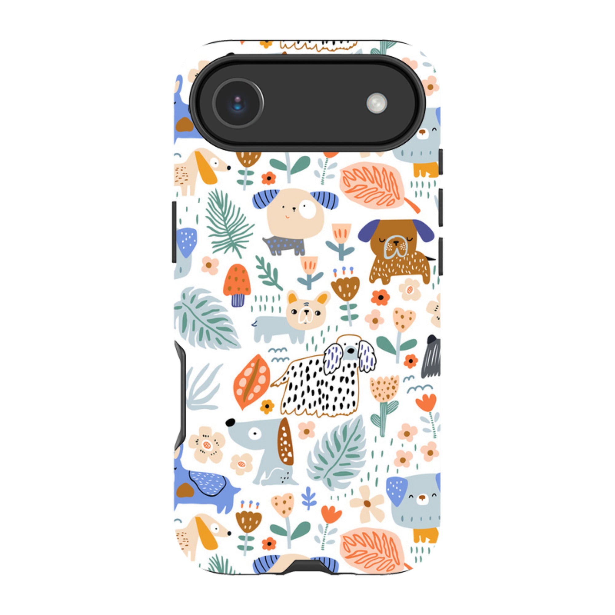 iPhone Tough Case - Dog Floral Pattern