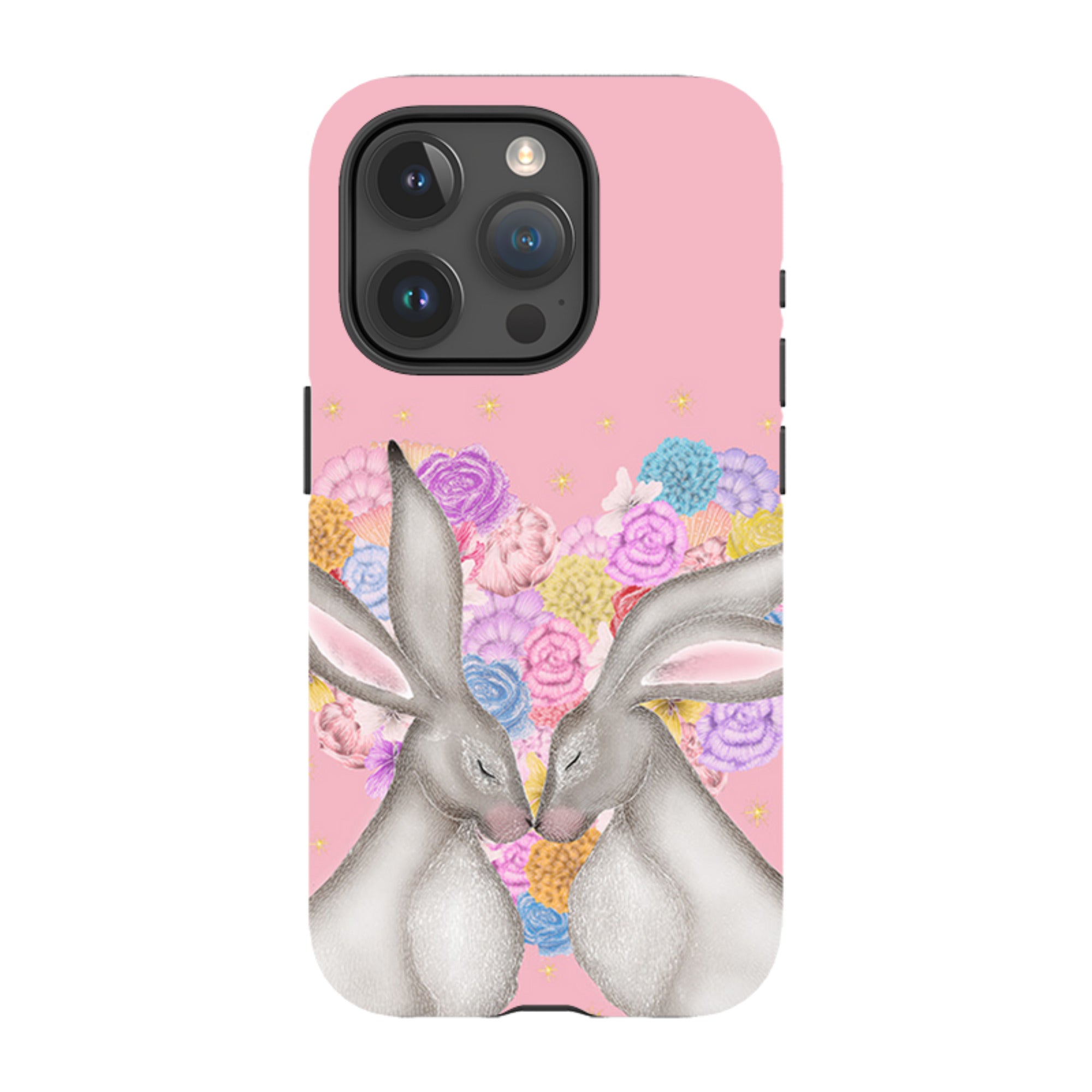 iPhone Tough Case - White Hares Rose Heart II By Catherine Rowe
