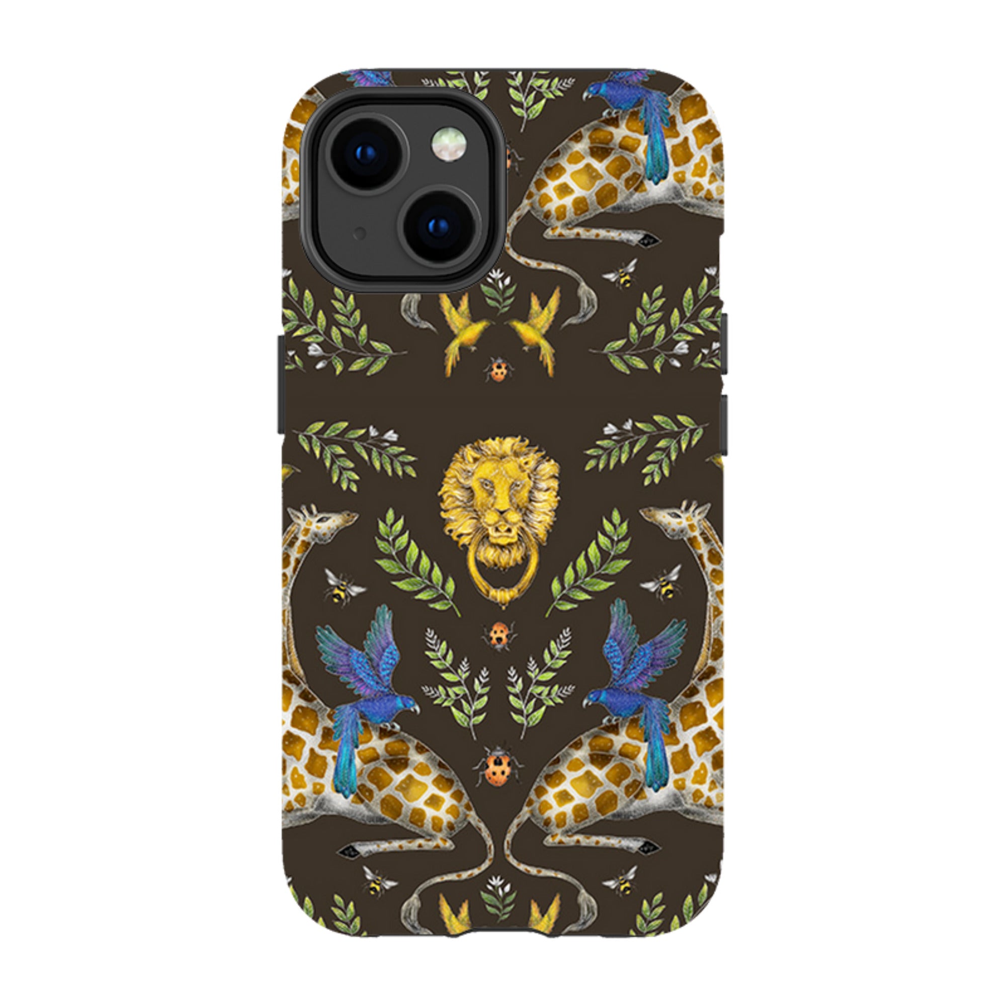 iPhone Tough Case - Giraffes Birds and Lion By Catherine Rowe