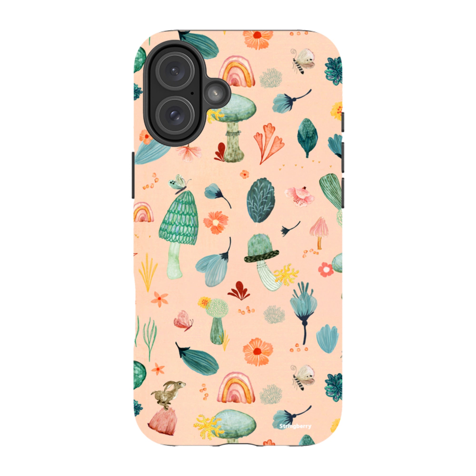 iPhone Tough Case - Mushroom World Pink By Katherine Quinn
