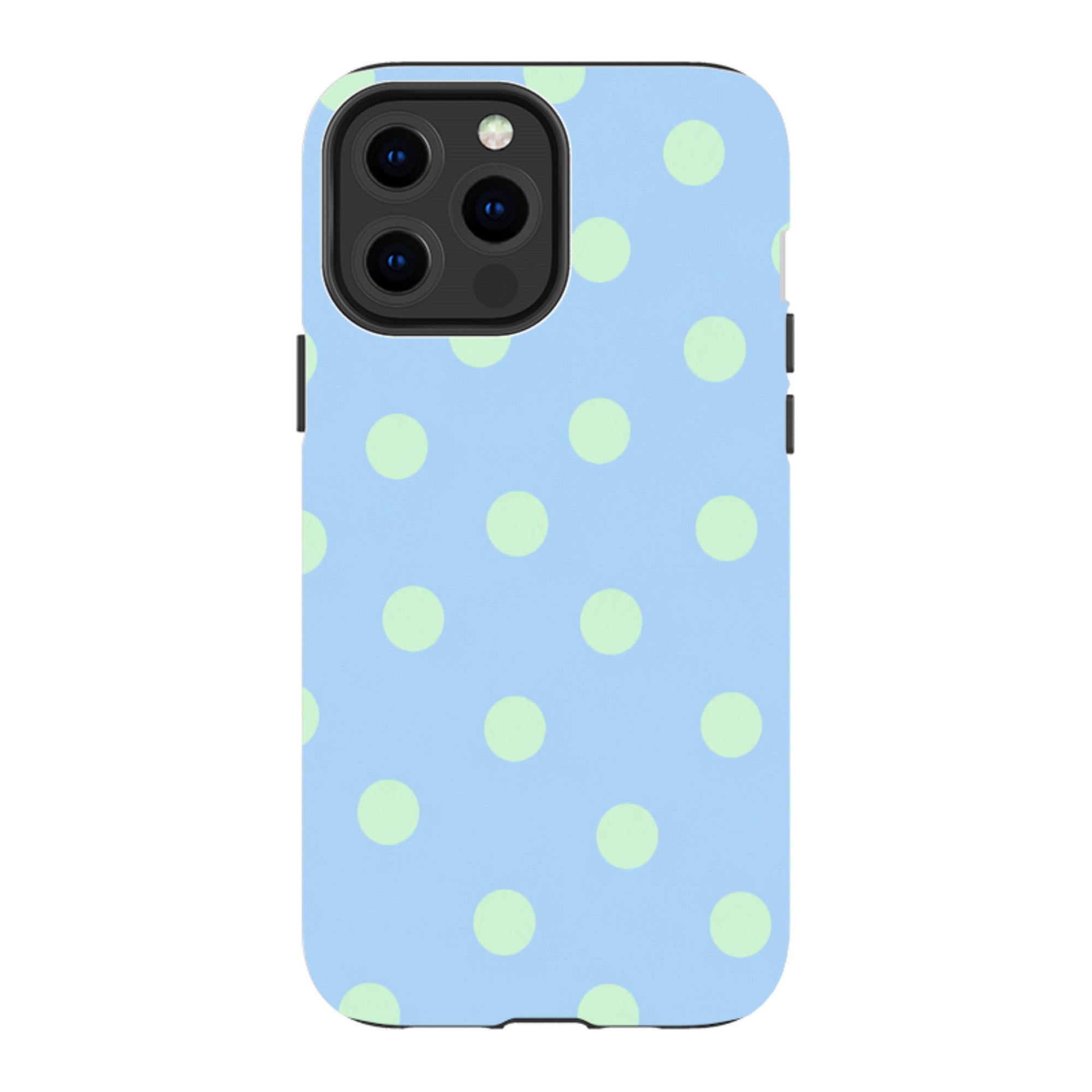 iPhone Tough Case - Sky Blue & Mint Green Polka Dot