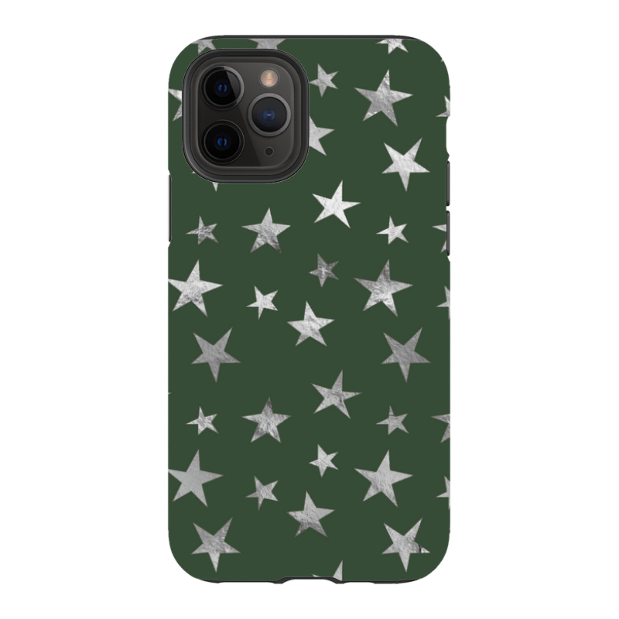 iPhone Tough Case - Green and Silver Stars