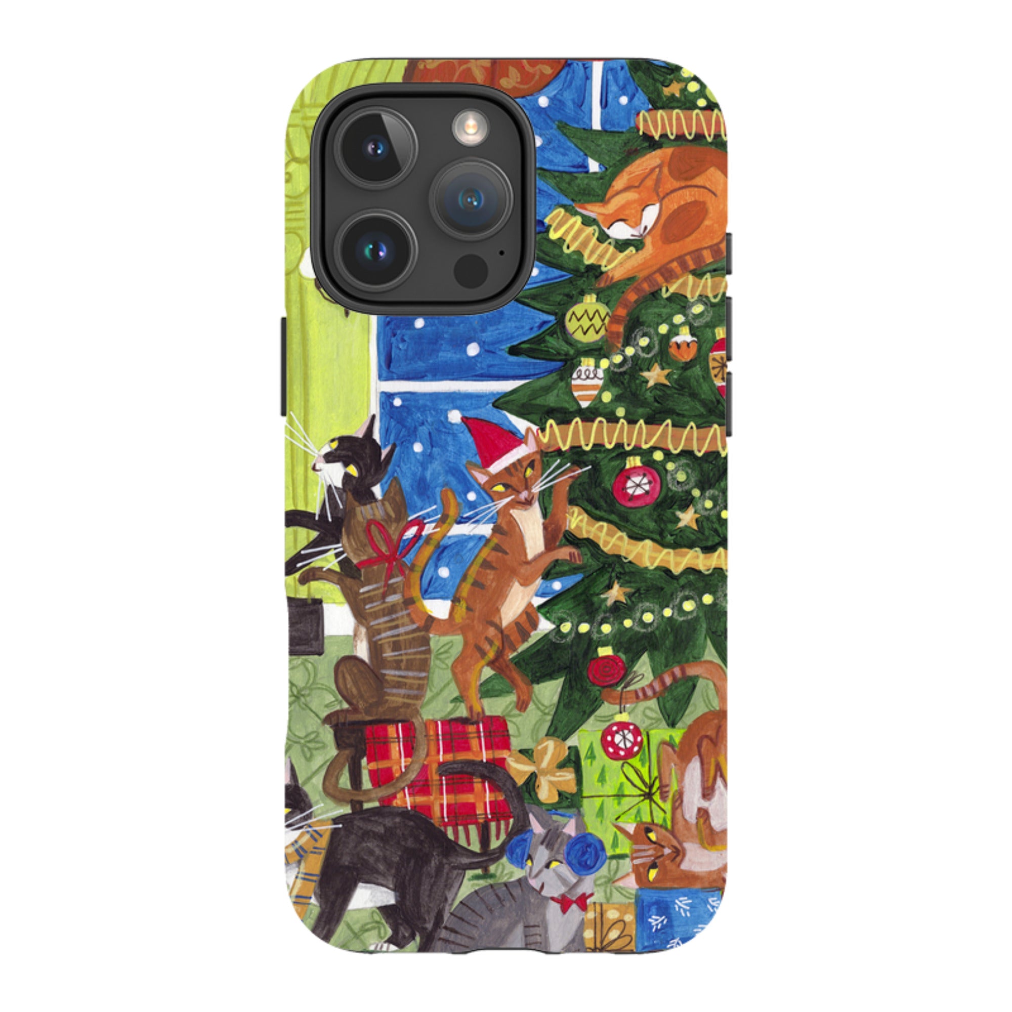 iPhone MagSafe Tough Case - Christmas Cats By Caroline Bonne Muller