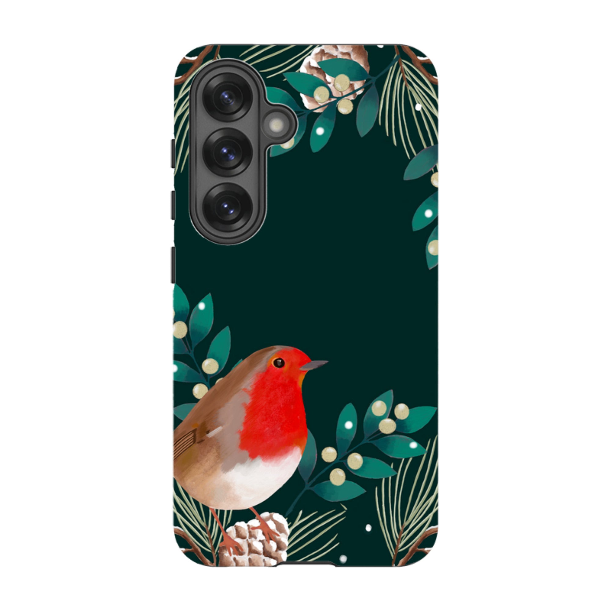 Samsung Tough Case - Robin Pine Cones By Bex Parkin