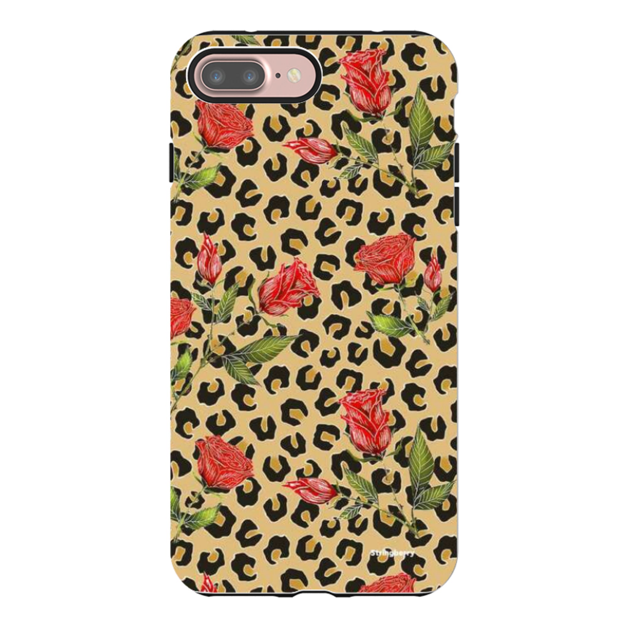 iPhone Tough Case - Leopard Print Rose Pattern By Catherine Rowe