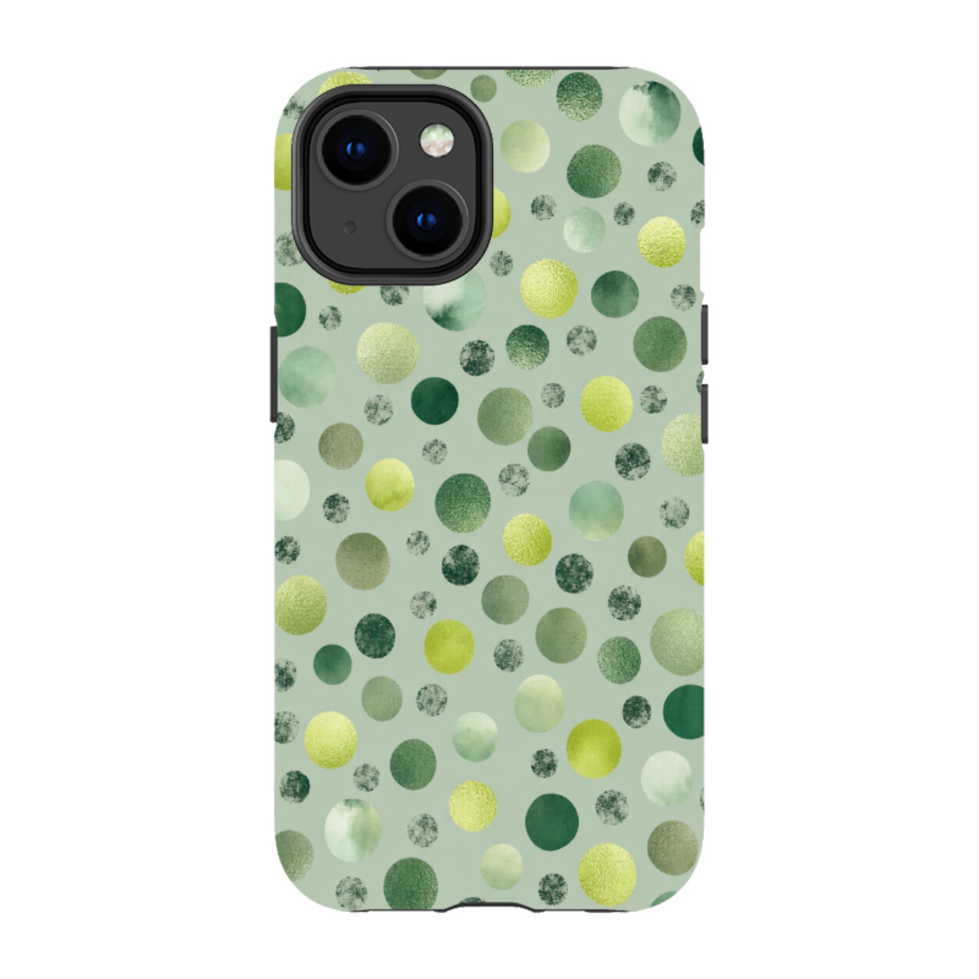 iPhone Tough Case - Sage Green Polka Dot