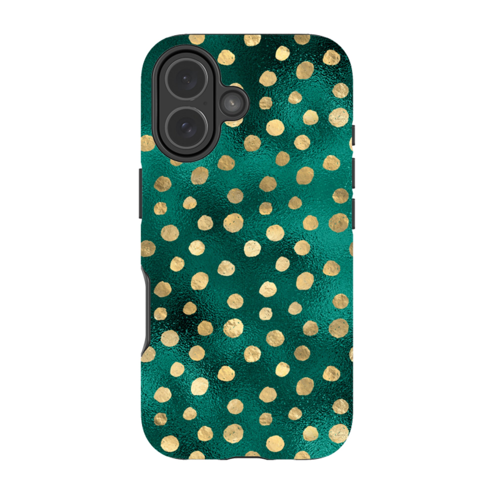 iPhone Tough Case - Forest and Gold Dots