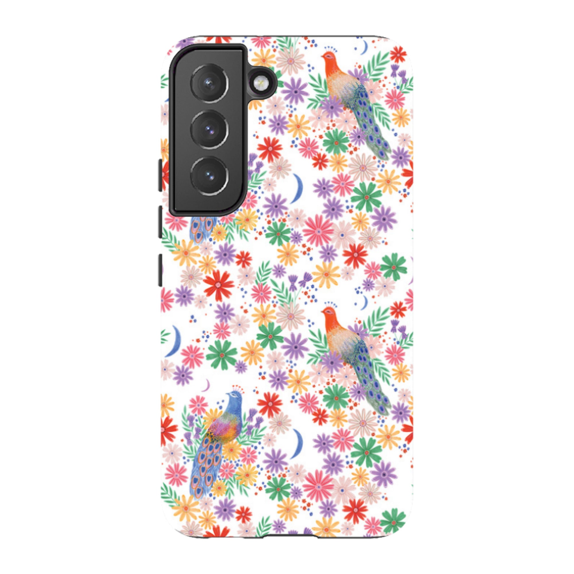 Samsung Tough Case - Peacock Pattern White By Lee Foster Wilson