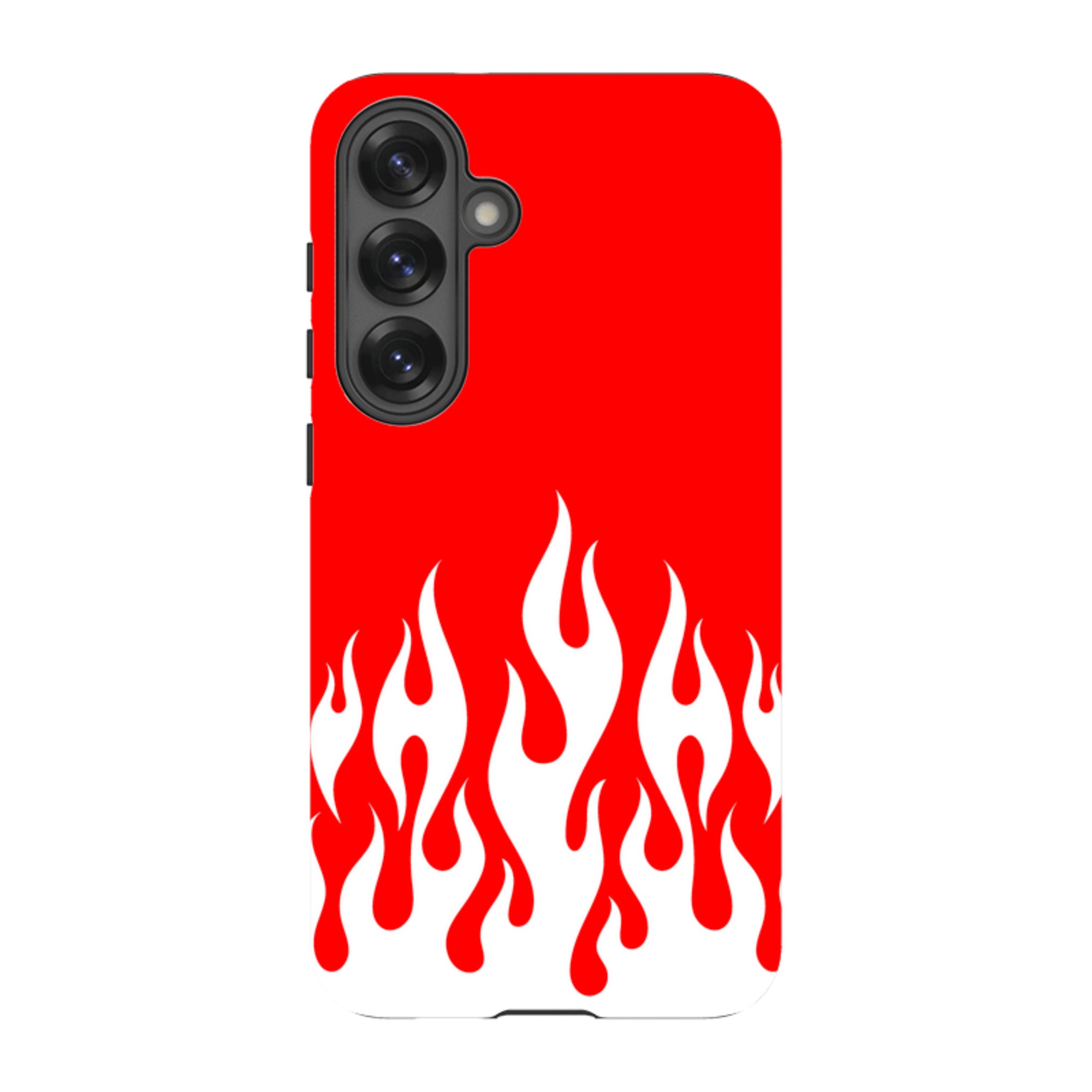 Samsung Tough Case - White Flames Red