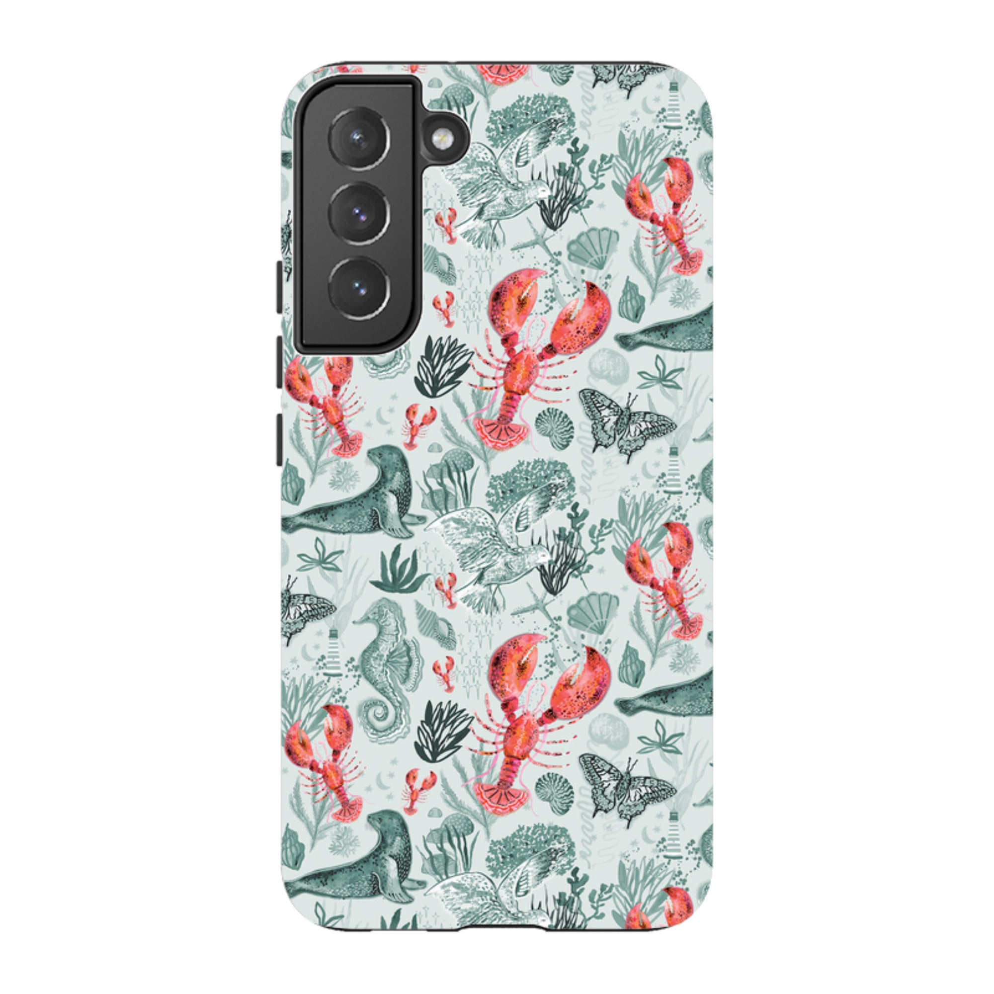 Samsung Tough  Case - Teal Seals and Lovely Lobsters By Emma Frances Grant