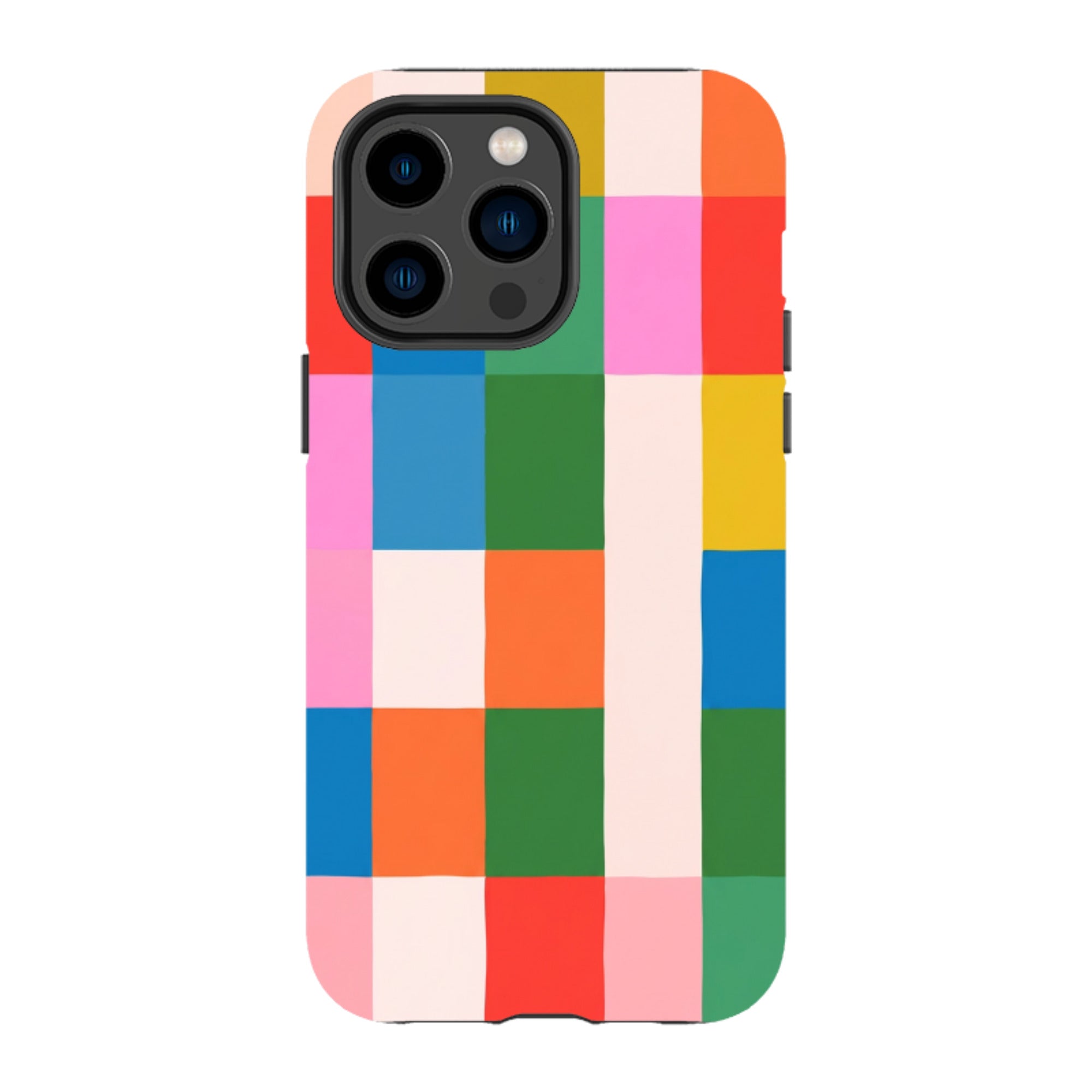 iPhone Tough Case - Multicolour Patchwork plaid