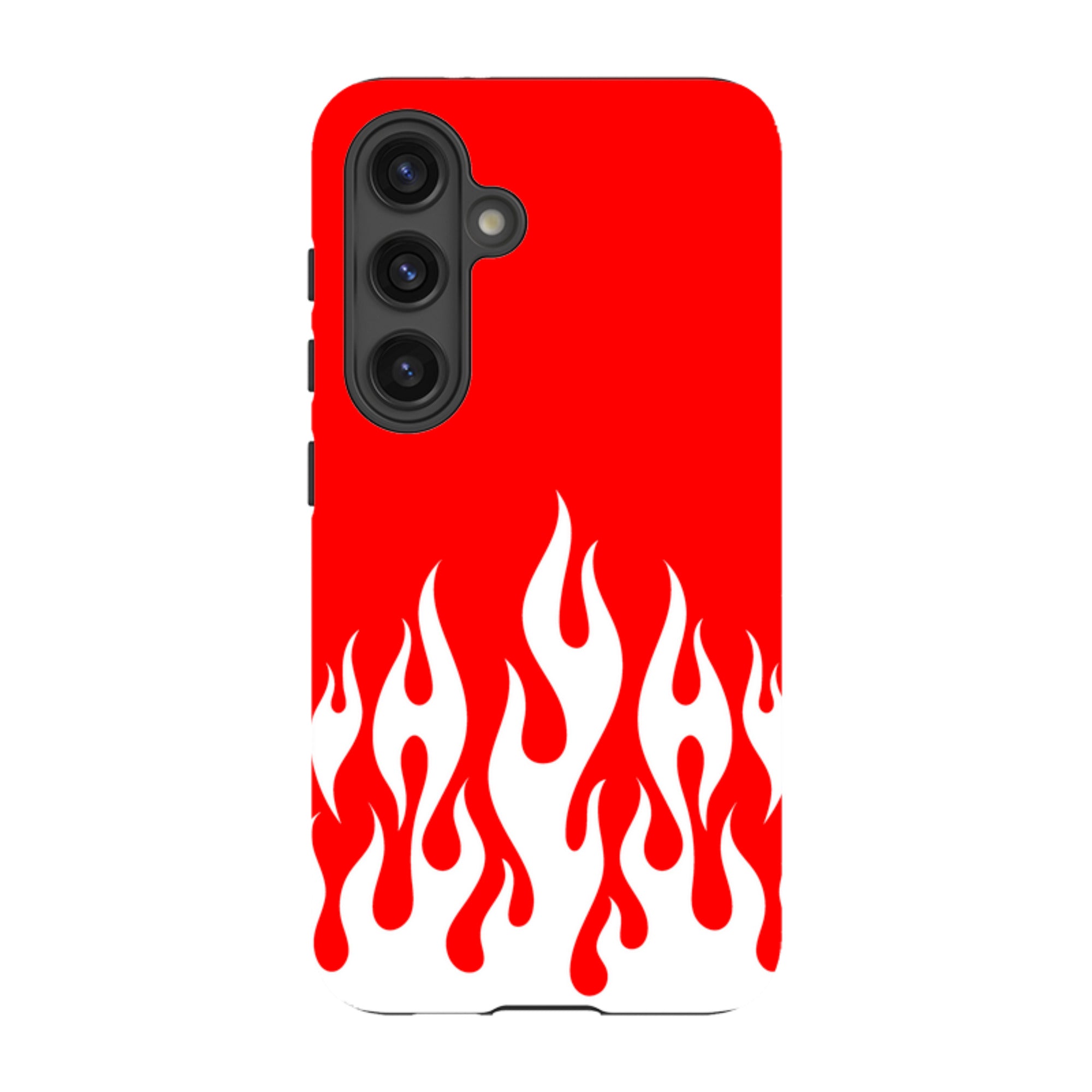 Samsung Tough Case - White Flames Red
