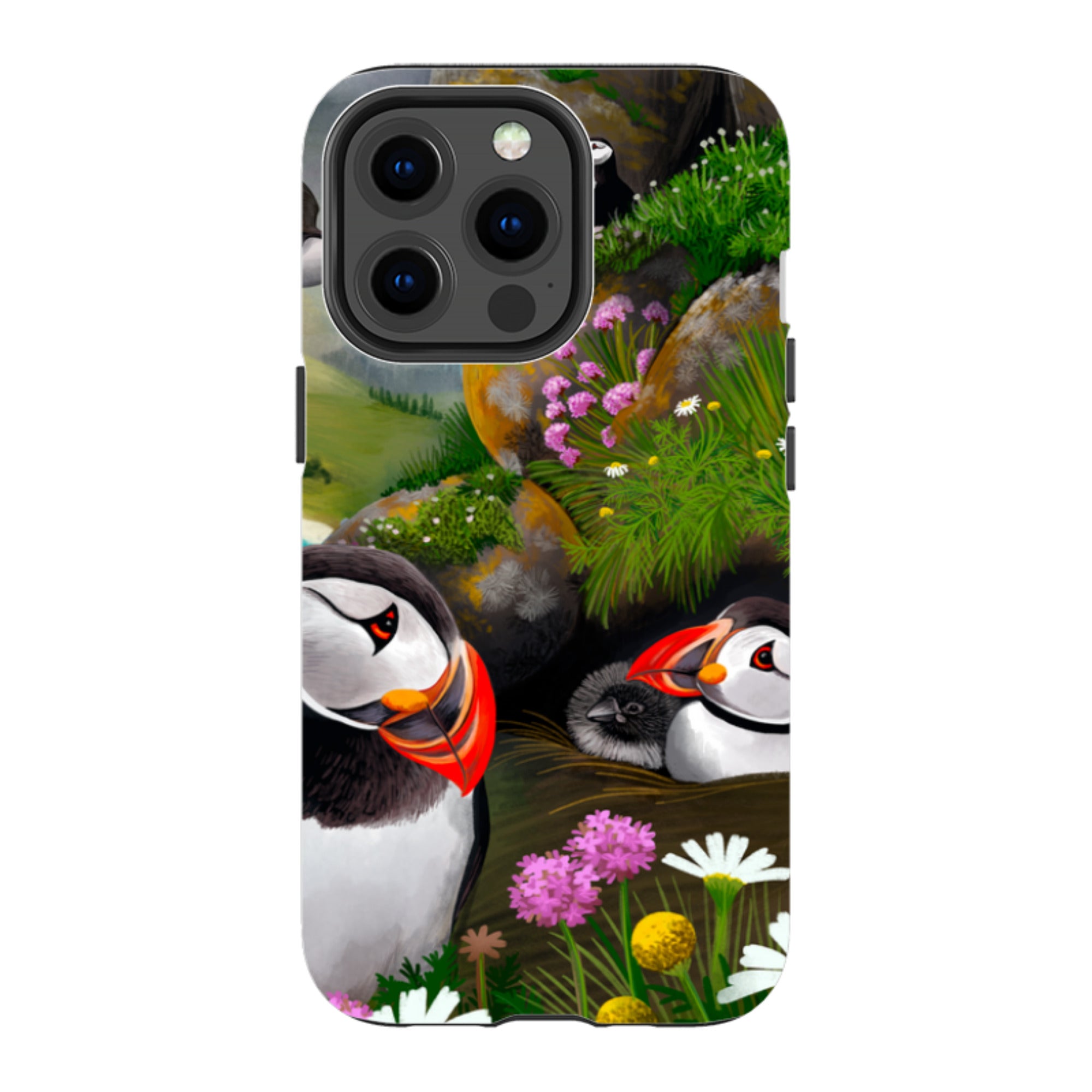 iPhone Tough Case - Puffin Family By Anna Stead