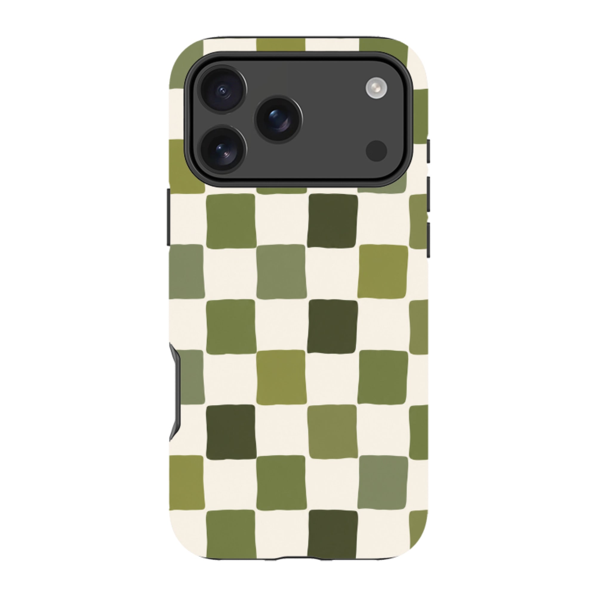 iPhone Tough Case - Green Checkerboard