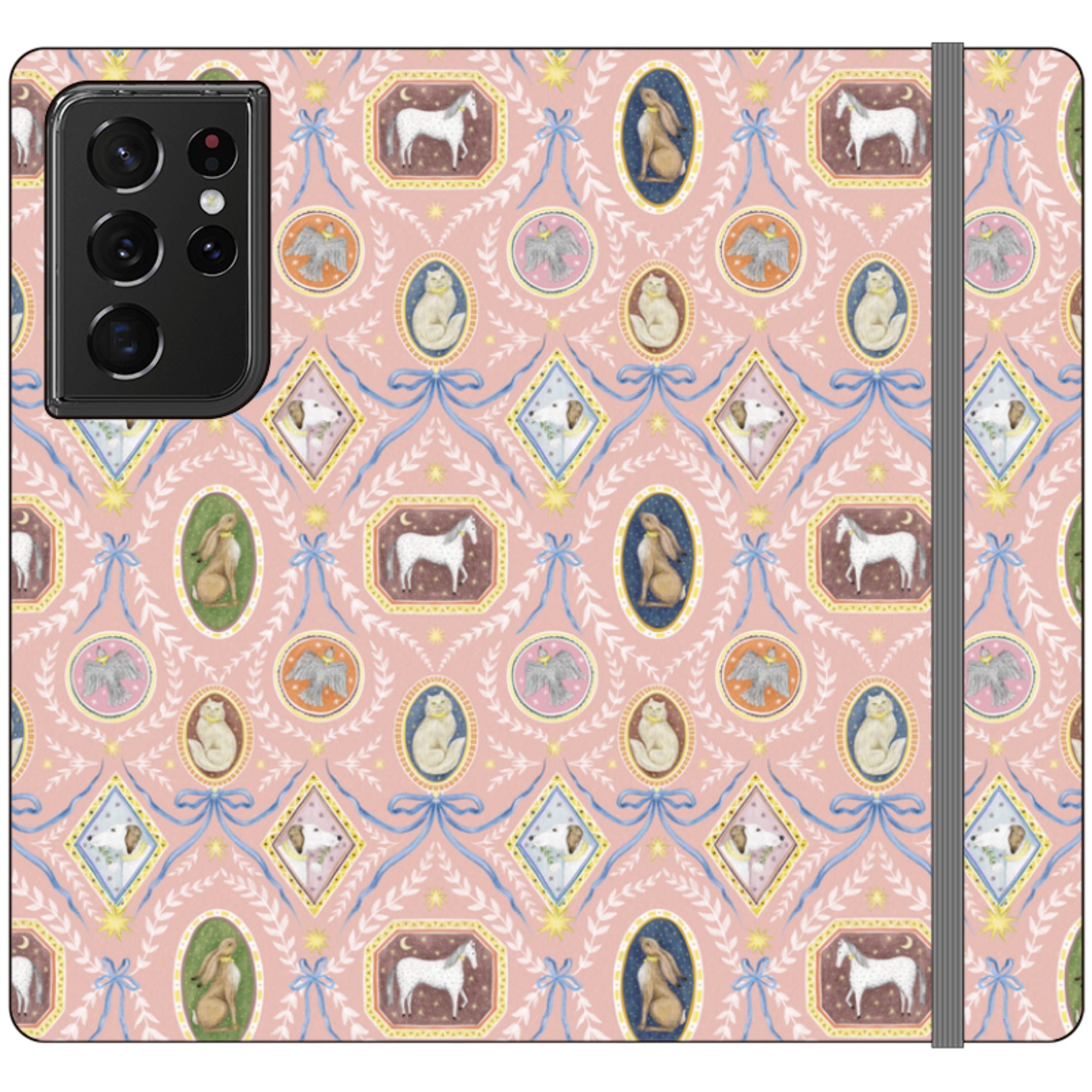 Charleston Peach Pink Wallet Case By Catherine Rowe