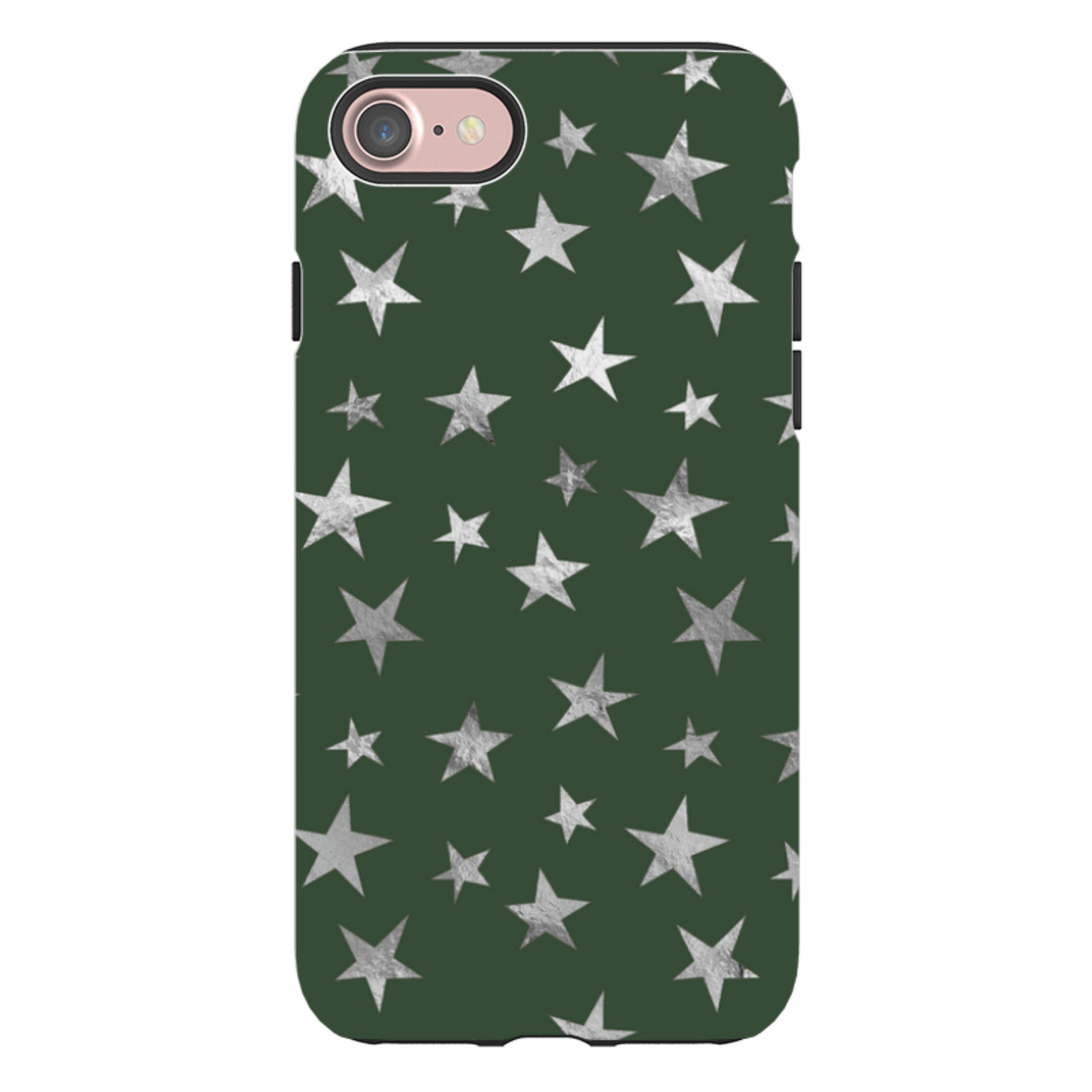 iPhone Tough Case - Green and Silver Stars