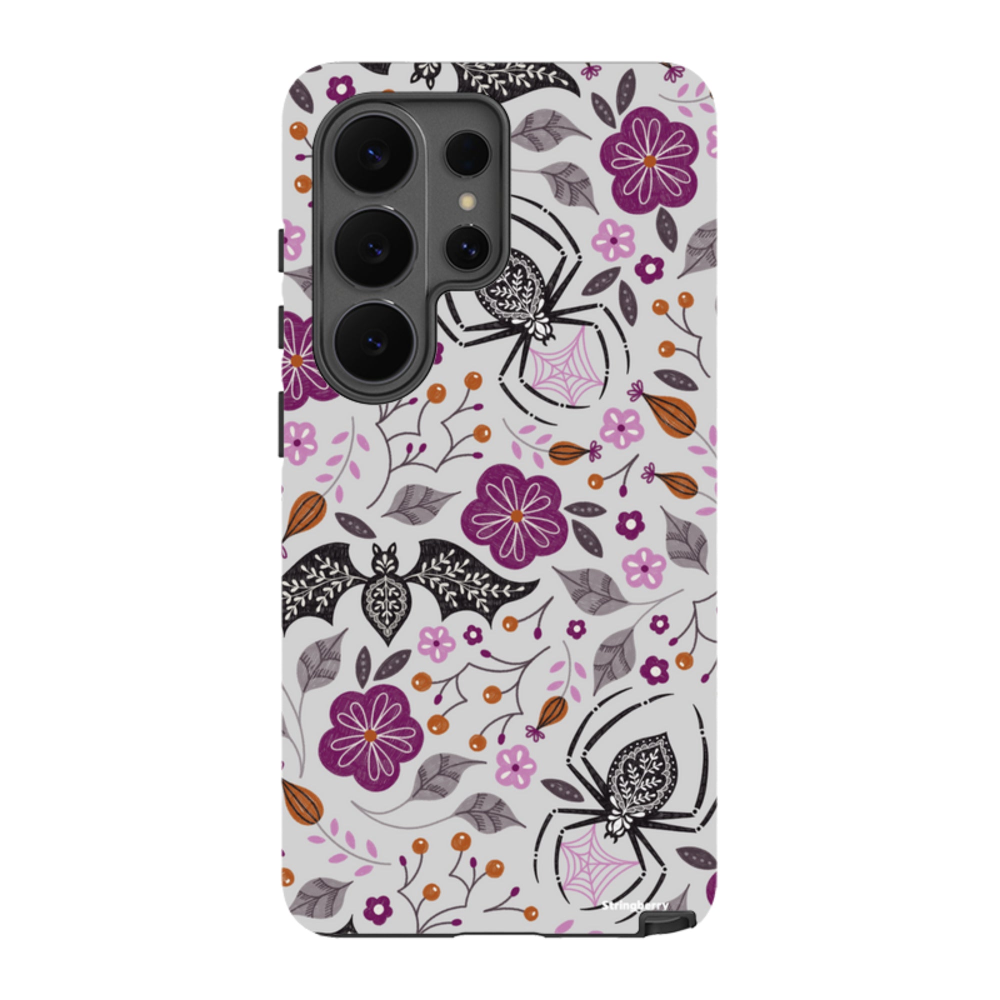 Samsung Tough Case - SpiderBat Pattern Grey By Jenny Zemanek