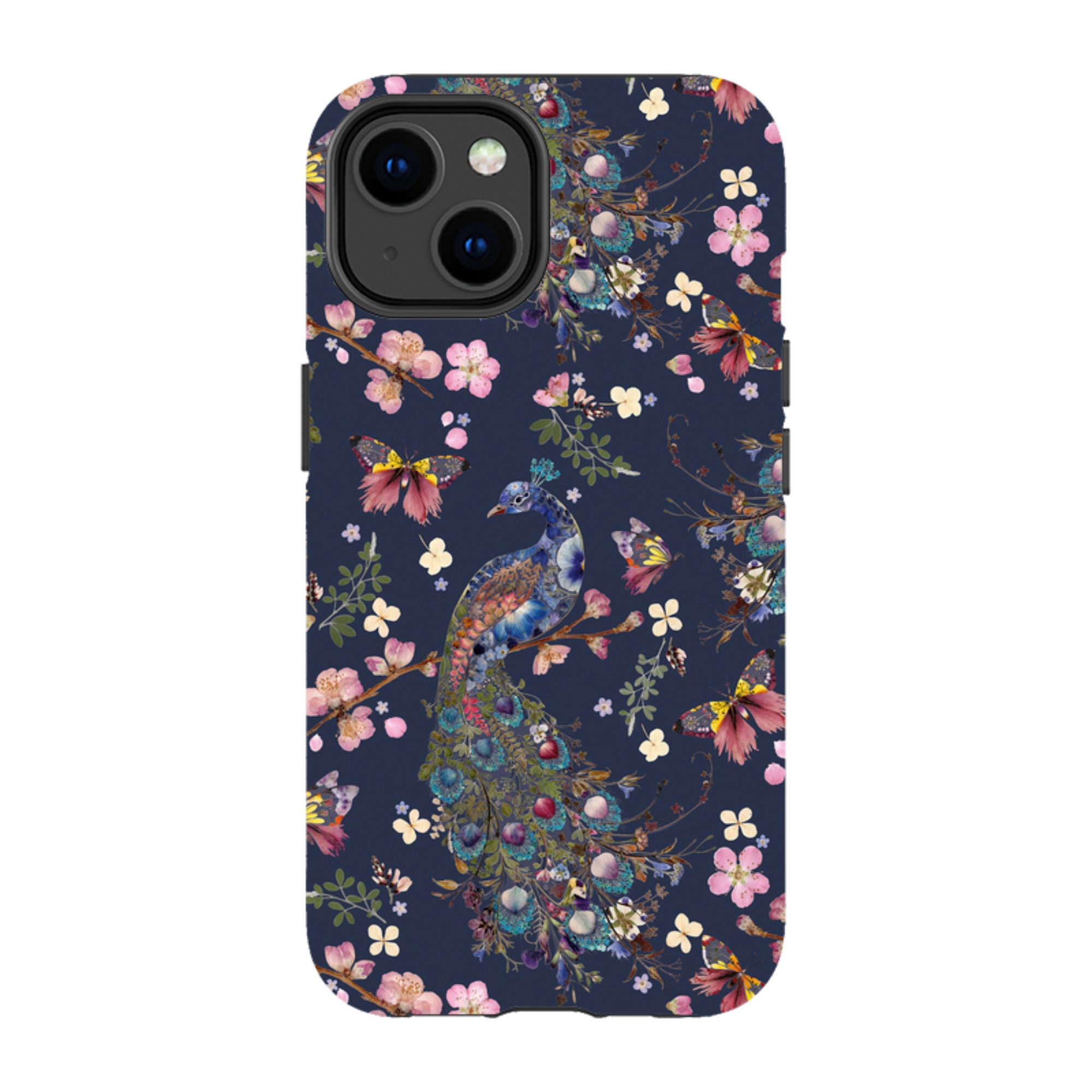 iPhone MagSafe Tough Case -  Peacock and Cherry Blossoms Iris By Helen Ahpornsiri