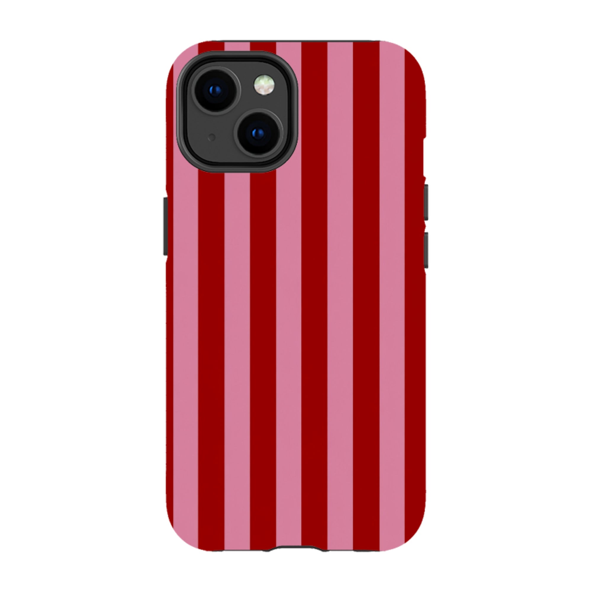 iPhone Tough Case - Burgundy & Pink Stripe