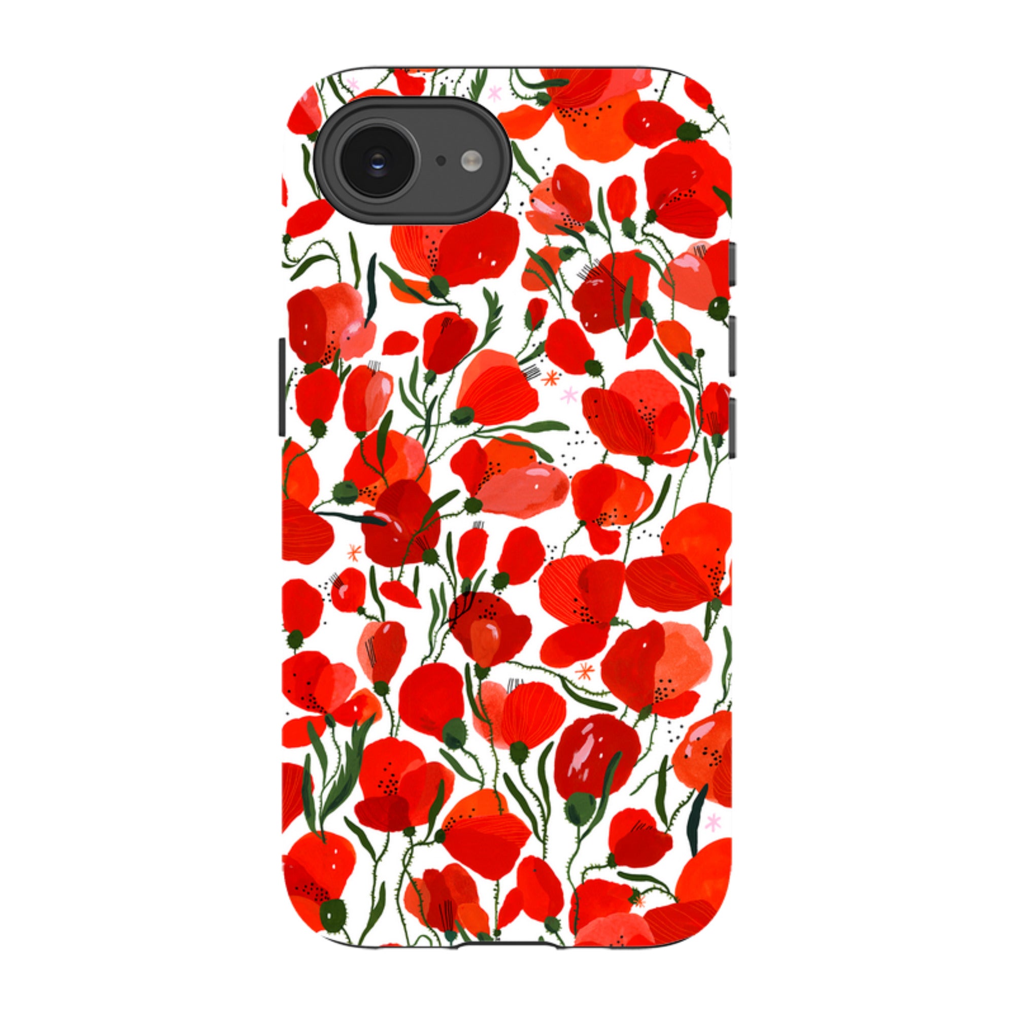 iPhone Tough Case - Poppies Pattern By Madalina Andronic