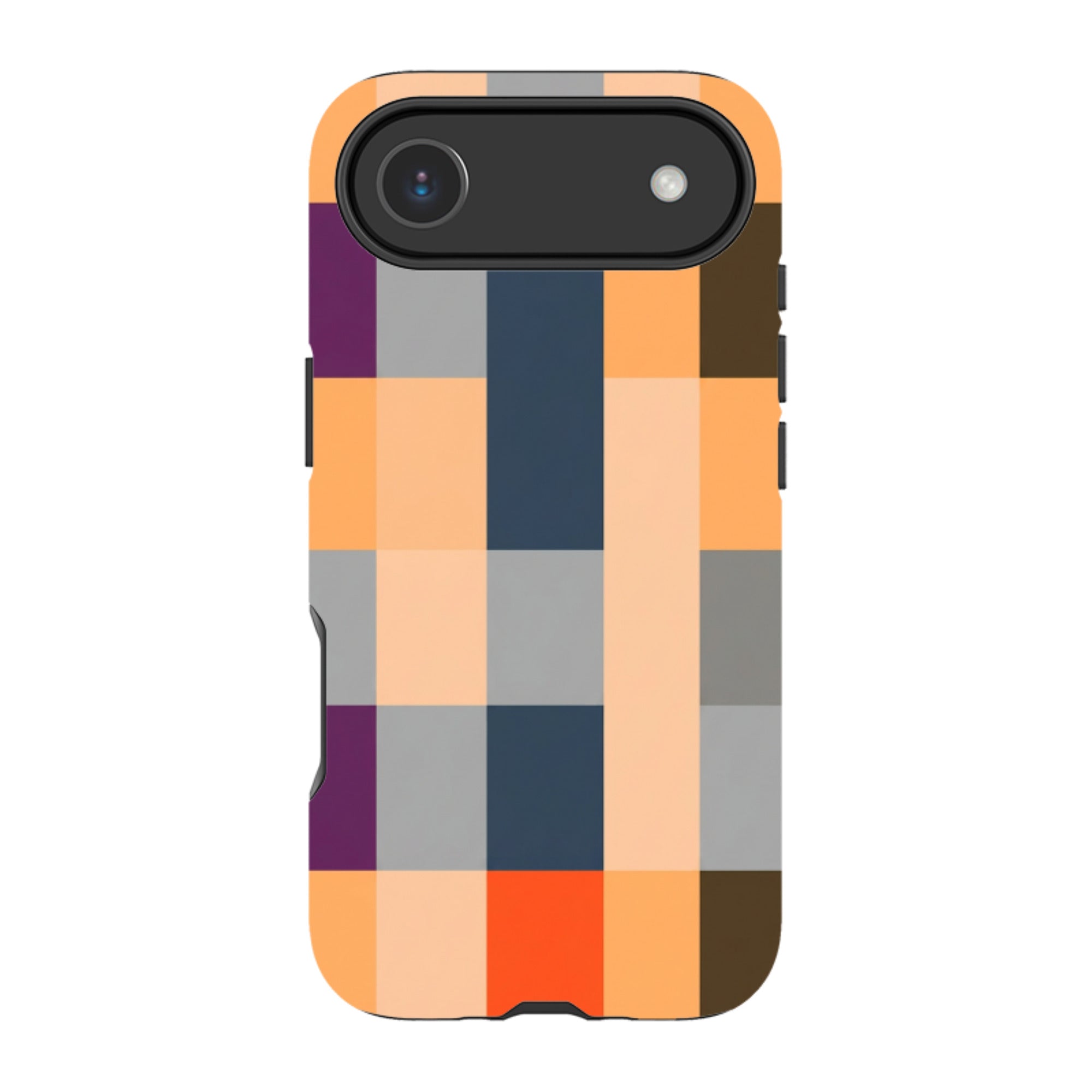 iPhone MagSafe Tough Case - Orange and Purple Plaid