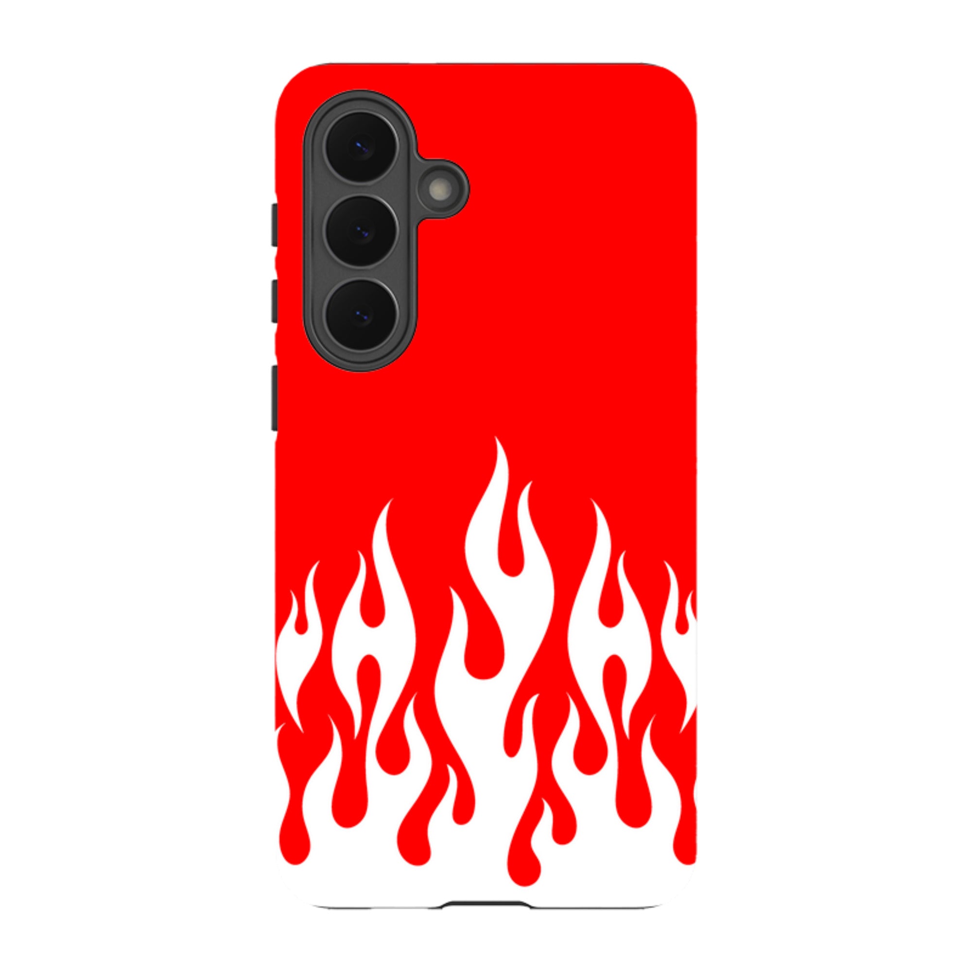 Samsung Tough Case - White Flames Red